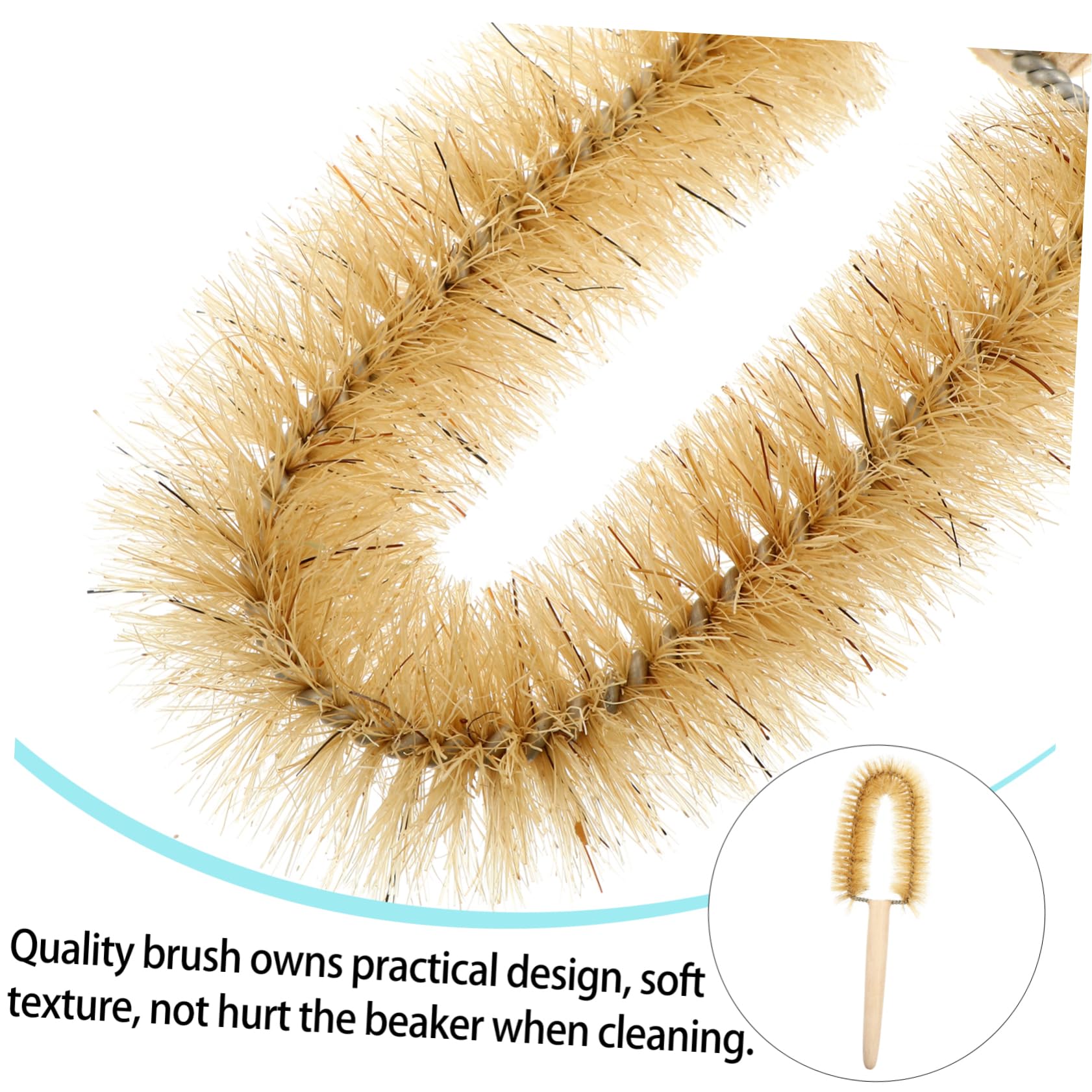 NULYLU Long Handle Beaker Brush Set 4pcs Comfortable Grip for Efficient Cleaning of Beaker Sizes