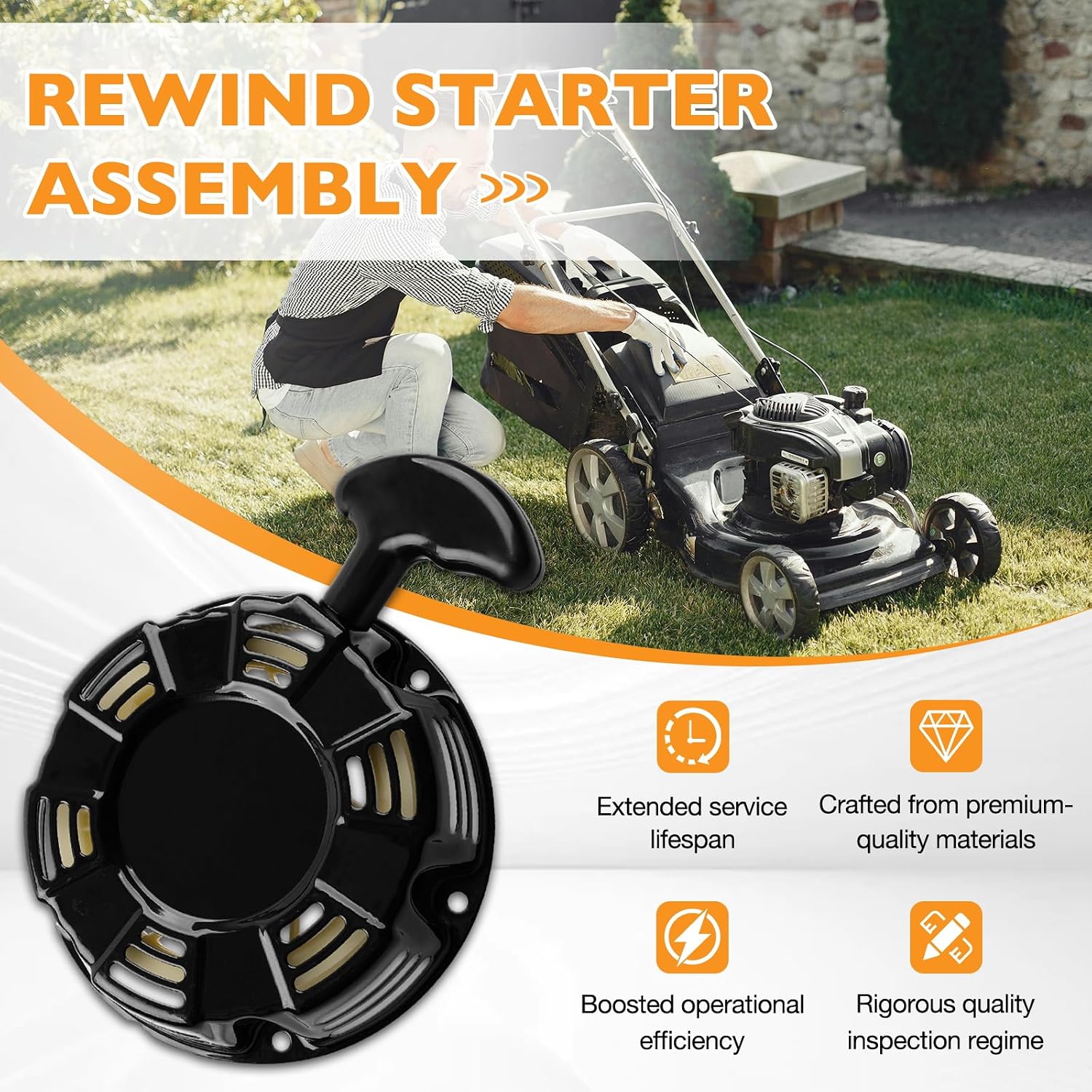 HQPASFY 18 165 05-S Recoil Starter Assembly Compatible with Kohler 3000 Series Engine SH265 SH270, Pull Start Assembly Replace# 18-165-05-S, 1816505-S