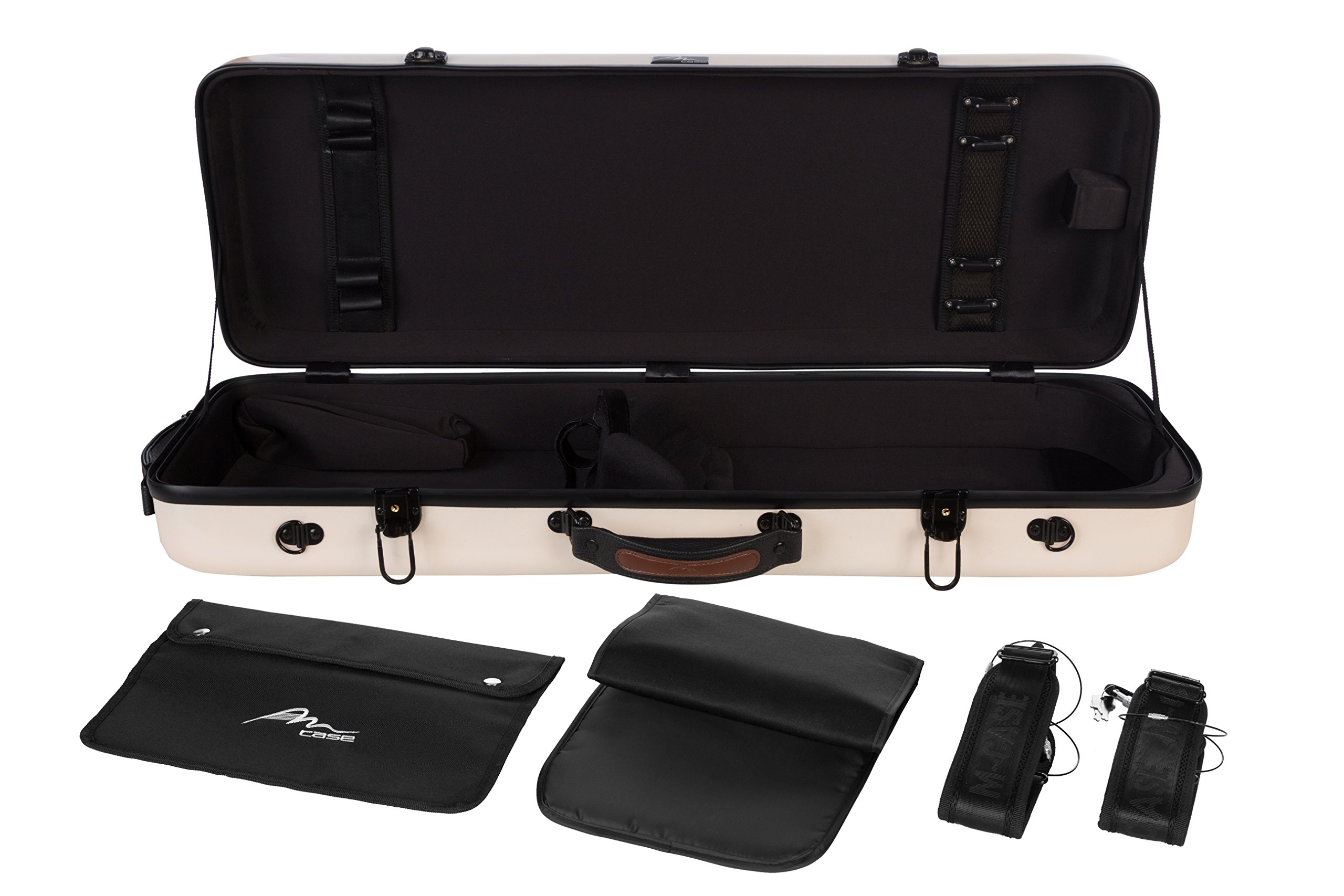 Custodia per Viola Fiberglass 38-43 Oblong perla M-case + borsa musicale