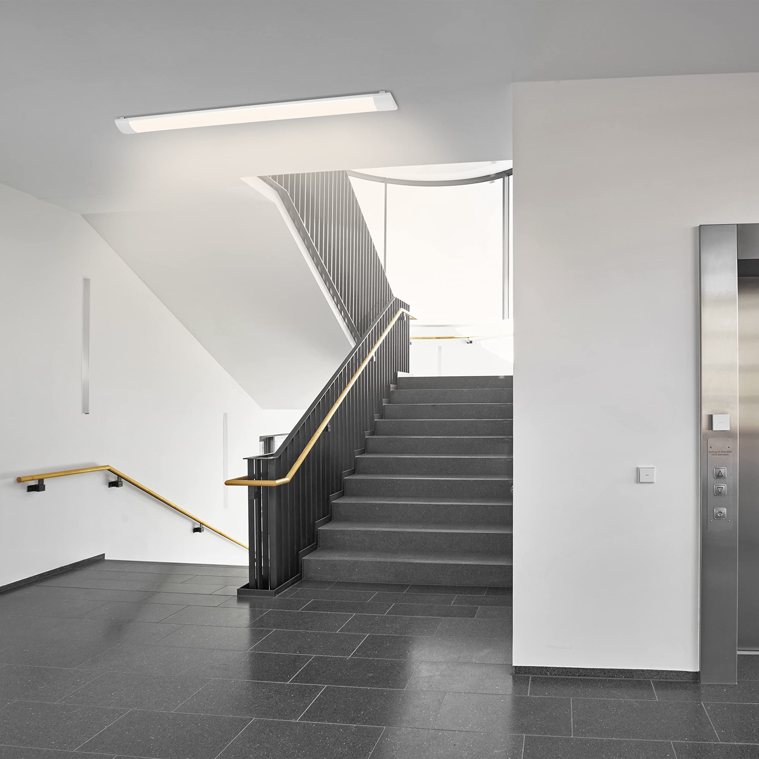 REV CRISTAL Lampe LED, lampe de plafond, lampe d'atelier, 48 W, 4800 lumens, lampe LED 4000k, 120 x 12 x 3 cm, blanc