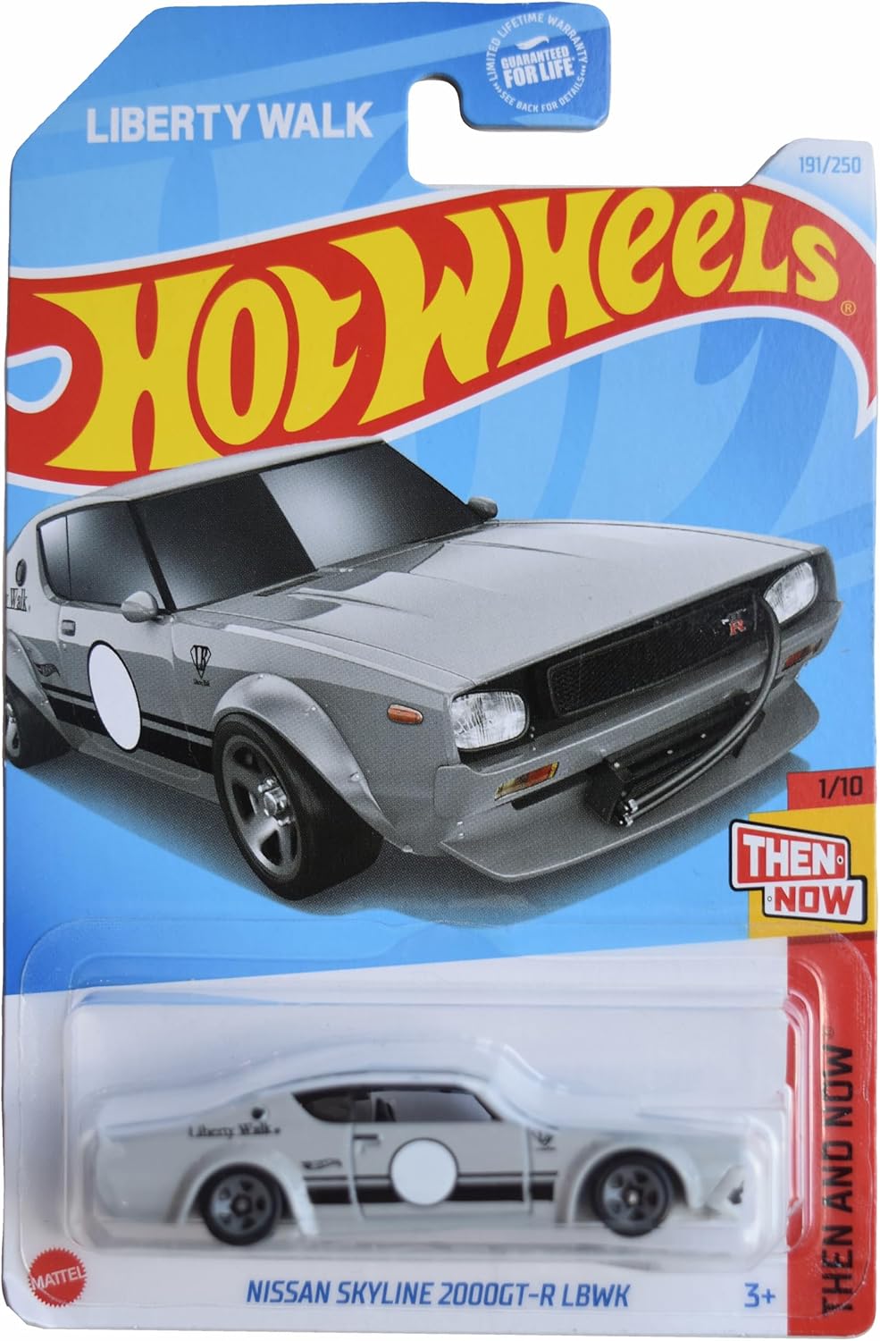 Hot Wheels Nissan Skyline 2000GT-R LBWK, 1:64 Scale Die-Cast Car, Silver, 191/250