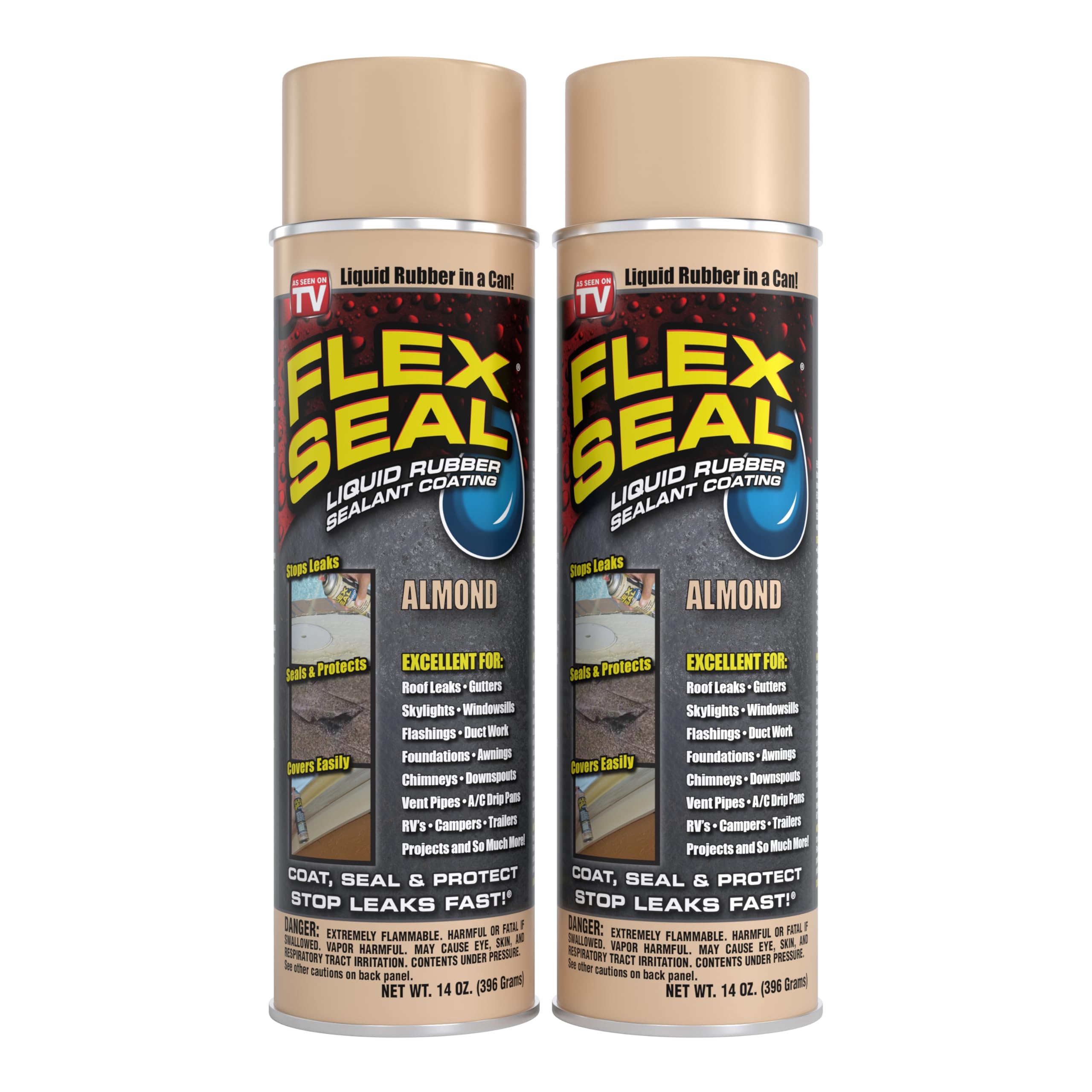 Flex SealSpray Rubber Sealant Coating, 14-oz, Almond (2 Pack) Ã‚Â
