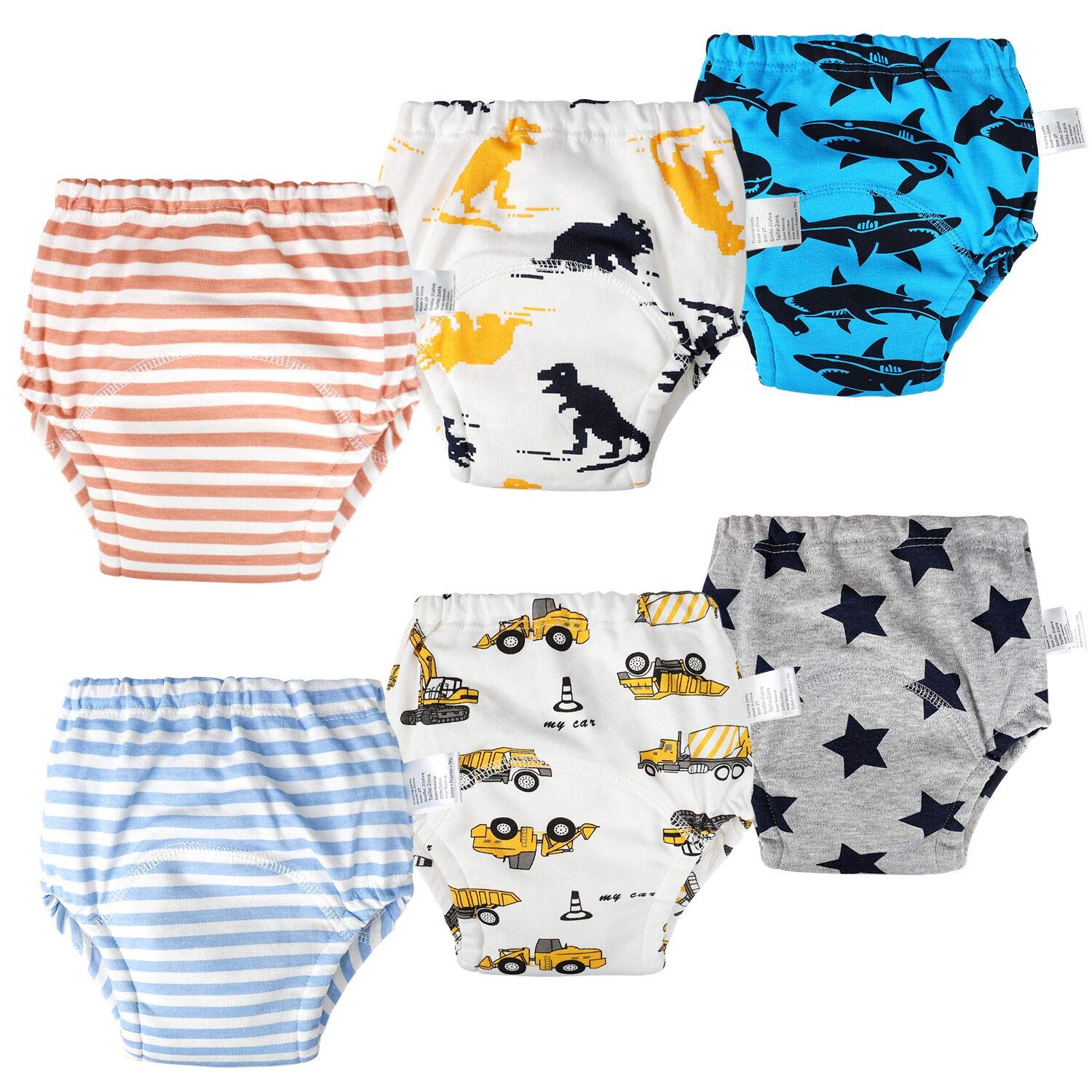 FLYISH DIRECT Calzoncitos de Entrenamiento para bebés, Paquete de 6 Calzoncillos de Entrenamiento para niñas y niños, 2-7 años, Lavables y Reutilizables, 100/3T — view 15