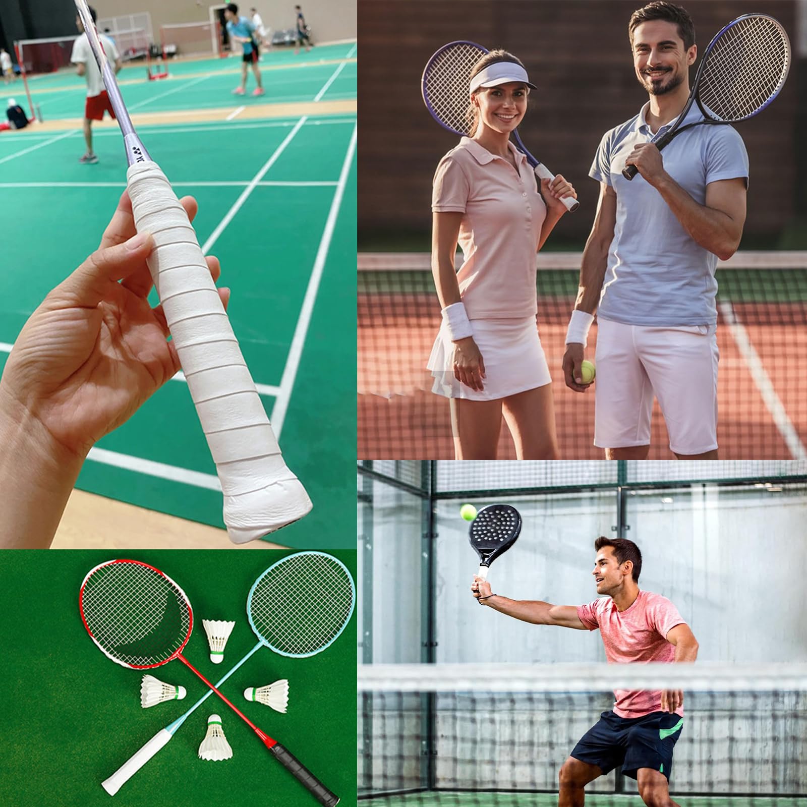 12 PCS Cintas de Agarre de Raqueta, Overgrips Padel,Grips Padel Perforados para Raqueta de Tenis,para Bádminton,Antideslizante y de Secado Rápido,Cinta de Agarre para Mango