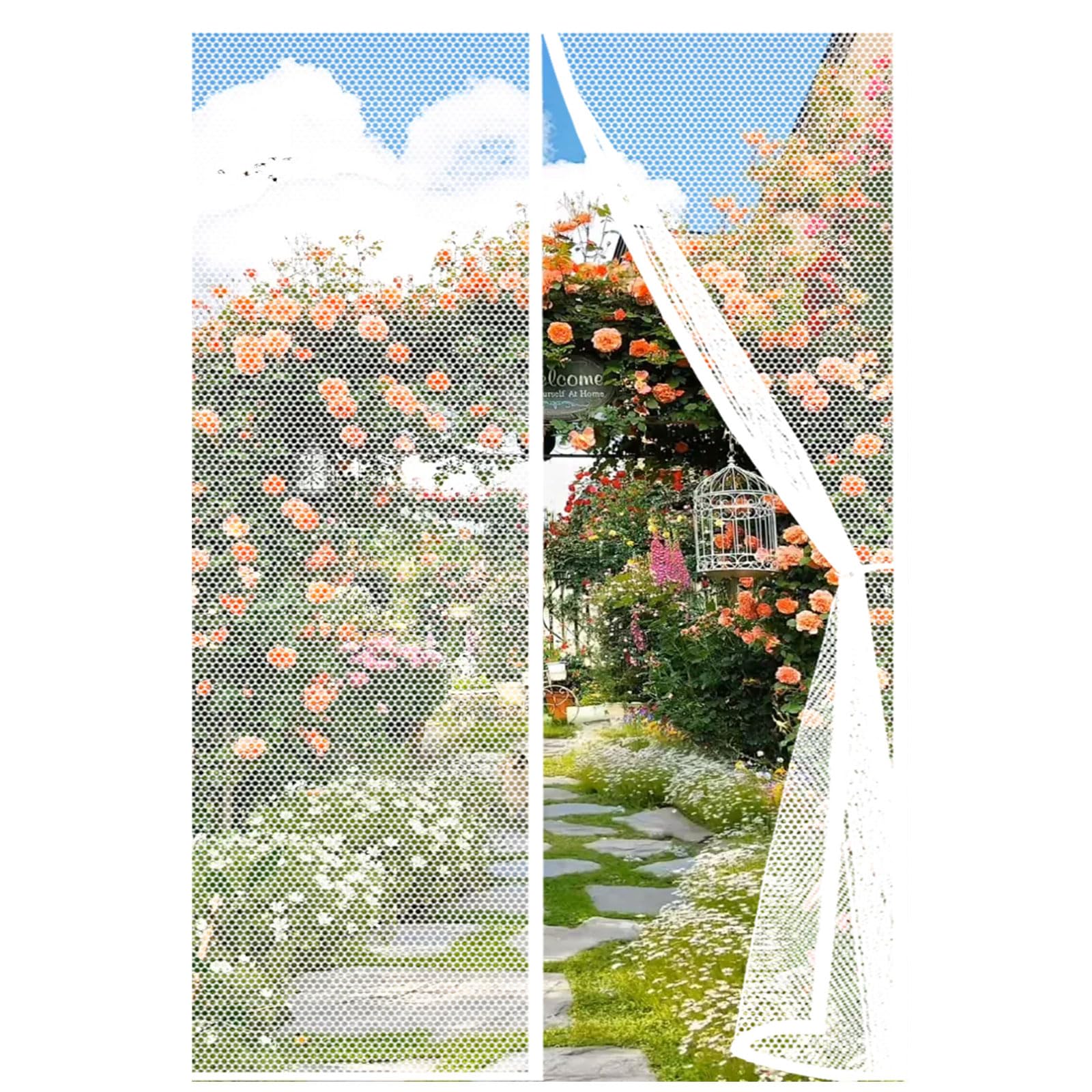 Fly Screens Doors 165 x 225 cm Powerful Magnets Keep Bugs Out Lets Fresh Air in Fly Insect Screen Door Easy to Install Without Drilling for Patio Bedroom Sliding Kitchen, White