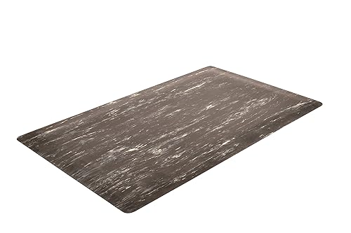 Miniatura 2 de NoTrax 970S0035BL 970-Marble Sof-Tyle Grande 3' x 5' Alfombrilla antifatiga negra con tope rojo