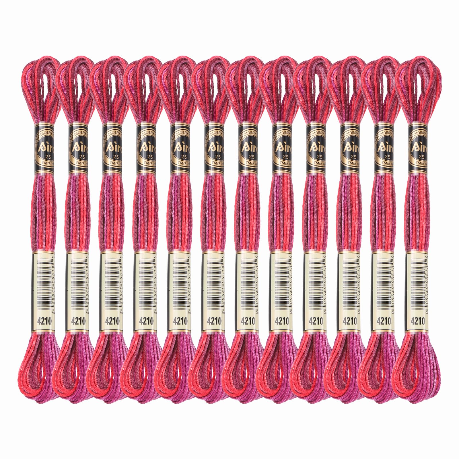 PATIKIL 12 Skeins Embroidery Floss, Polyester Embroidery Threads Bracelets String for Cross-Stitch Hand Embroidery, Red Purple