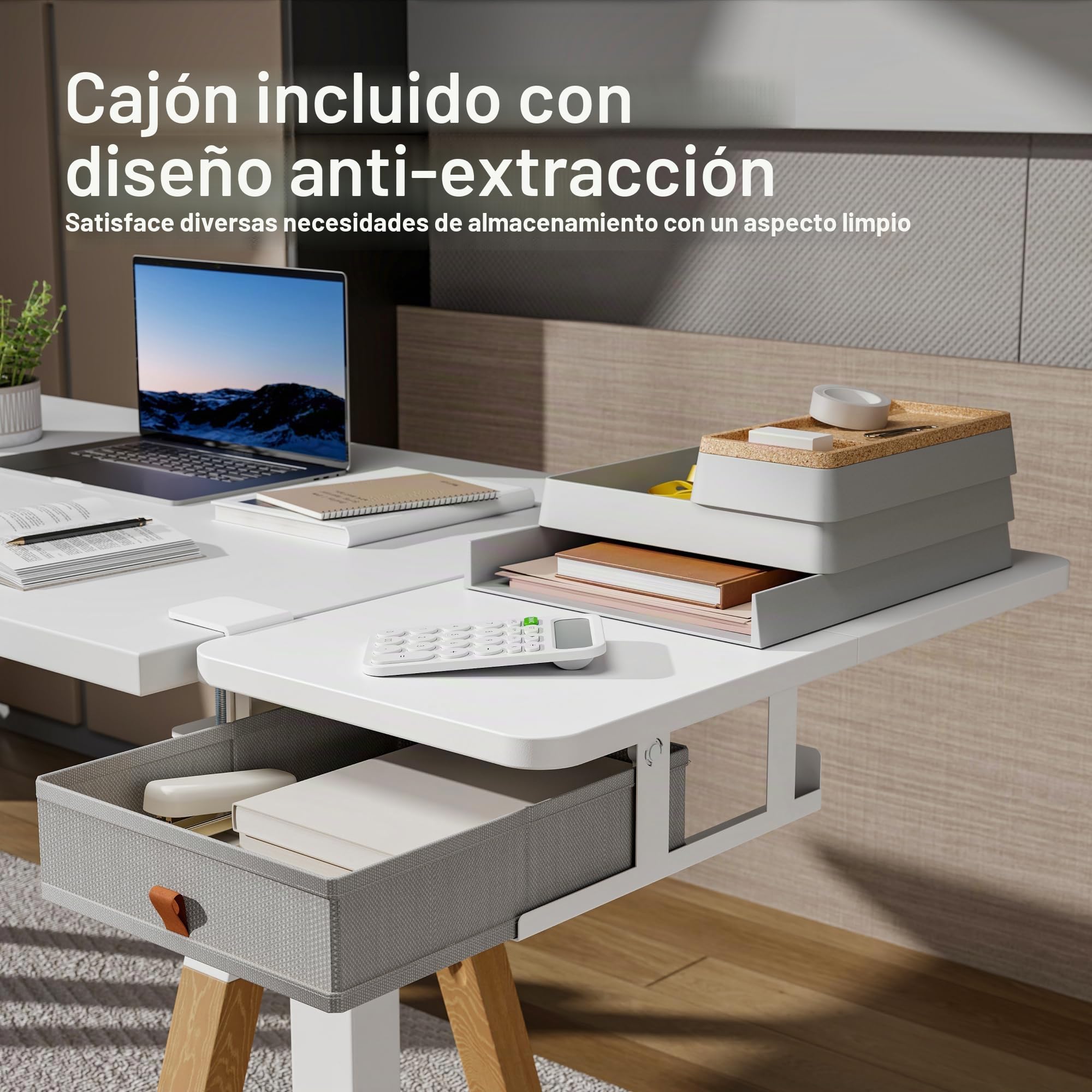 PEGZONE Extensión de escritorio con cajones de almacenamiento, 600 x 300 mm, ampliación ergonómica para escritorio, bandeja para teclado, estante para reposabrazos, adecuado para el hogar y la oficina