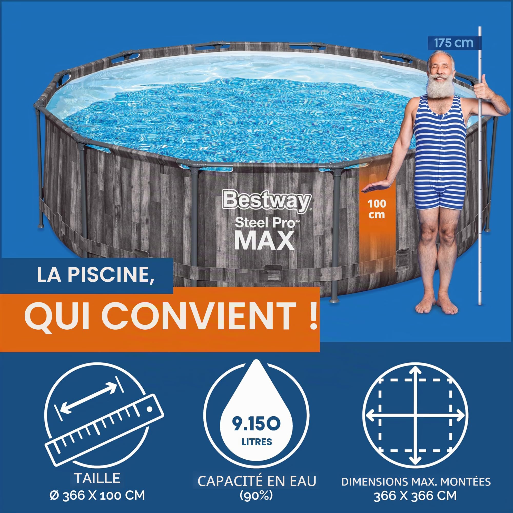 Bestway Basen stelażowy Steel Pro Max 366cm 16w1 (5614X)