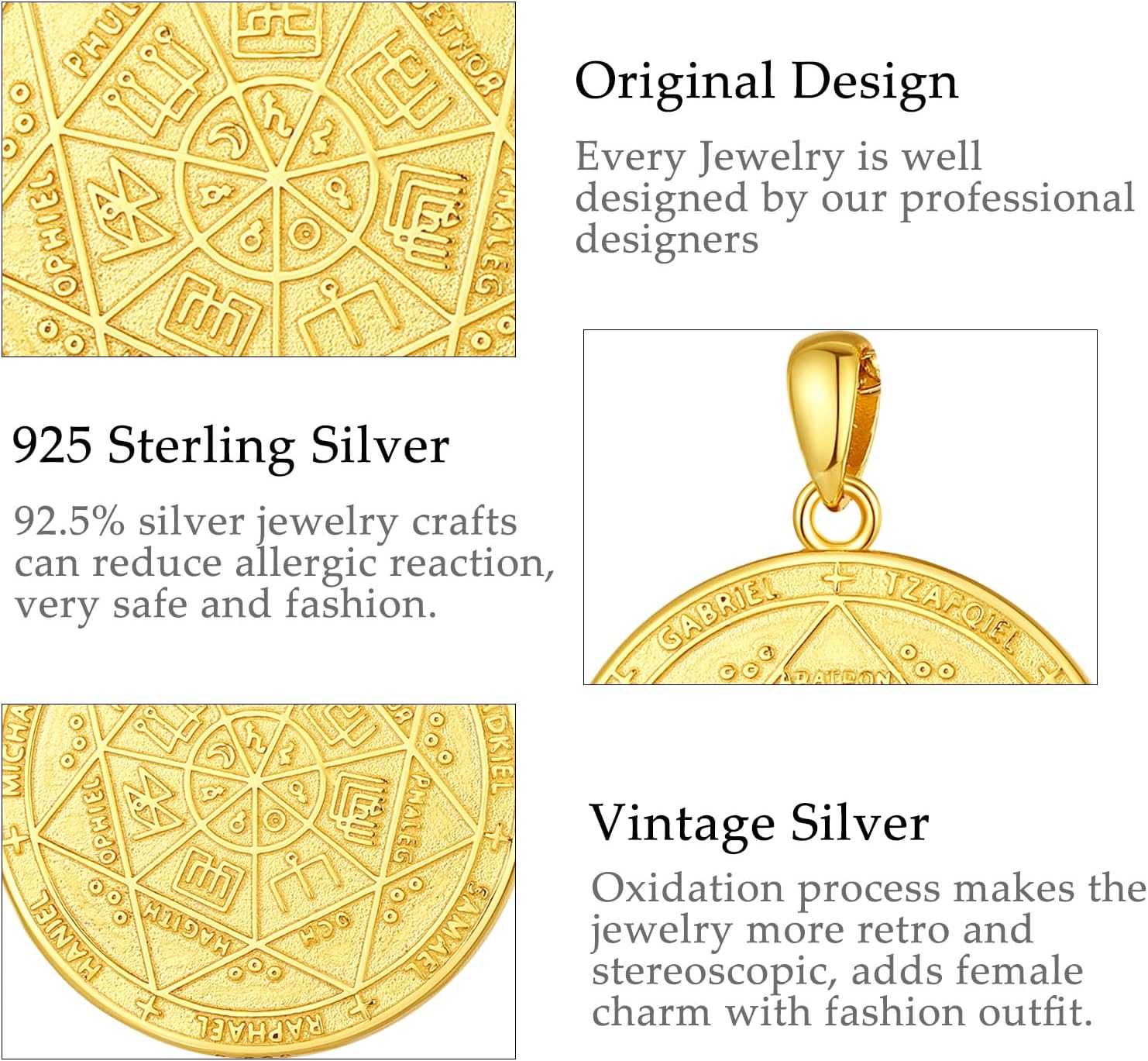 Vito 925 Sterling Silver Saint Necklaces for Women Men, St Michael/Crucifix/Caravaca/St Jude/Virgin Mary Pendant Patron Saint Amulet Medal Religion Jewelry Gift - Image 8