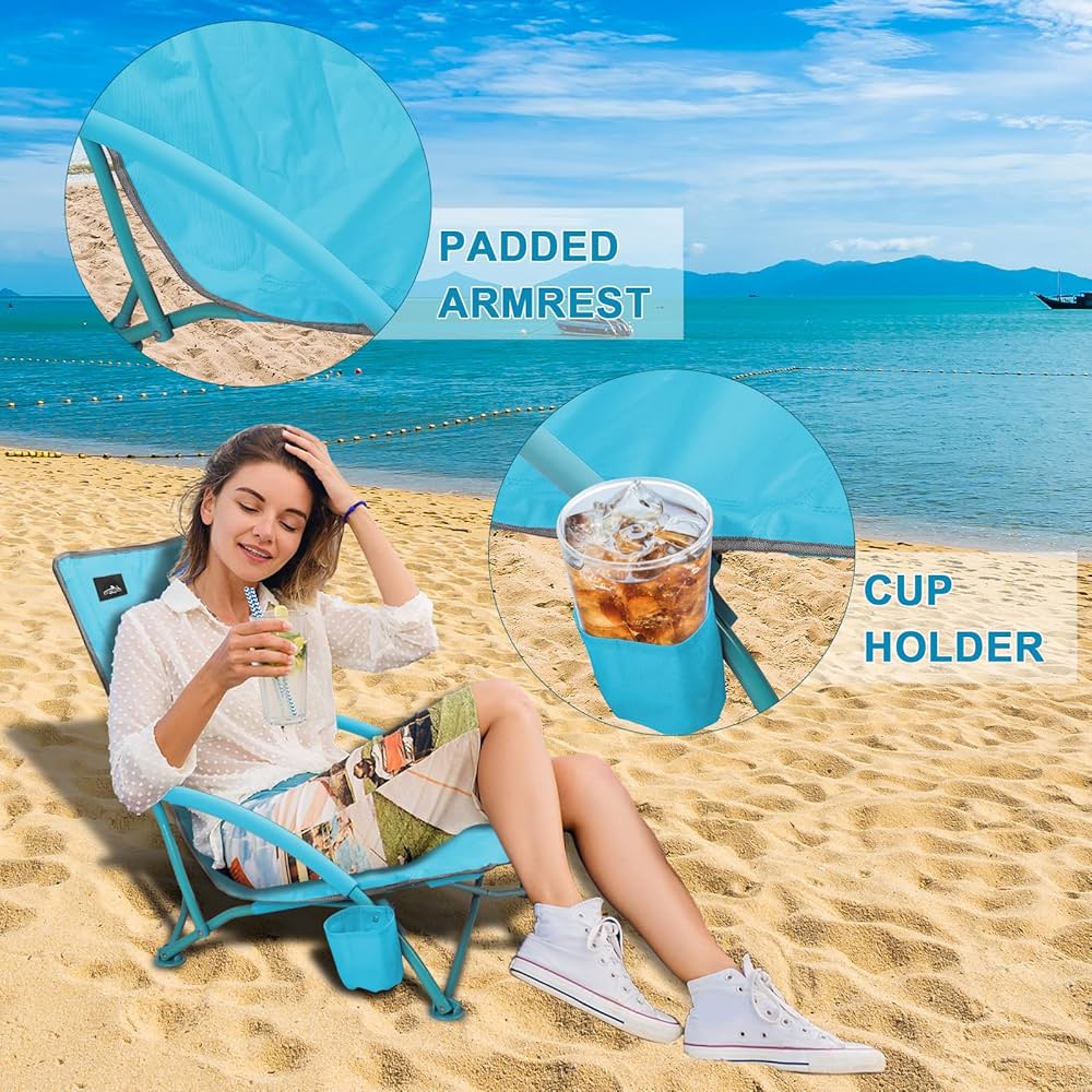 2脚セットTRUCK FURNITURE FOLDING LOW CHAIR Northroad 2 Pack Low Folding Beach Chair,Portable