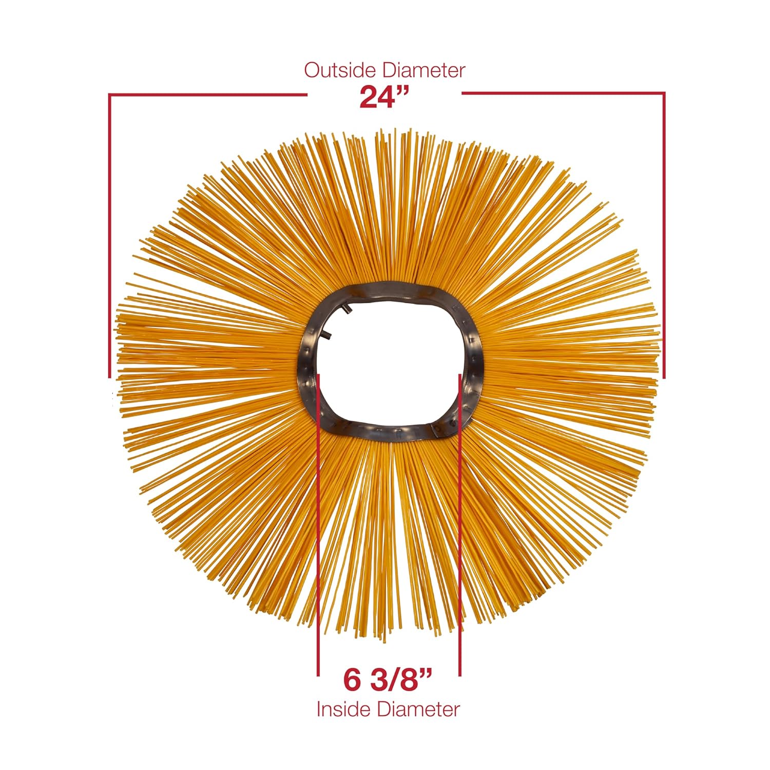 MB Replacement Brushes, 24 x 6-3/8 Inch Convoluted Poly Wafers, for Various Sweeping Brooms and Machines, Pack of 25