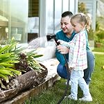 HBlife Tige de jardin extensible 100FT, Tuyau d'eau léger flexible avec 10 Function Sprayer de buse Élargissant le tuyau durable avec raccords 3/4 pouces sans évier, Gris noir