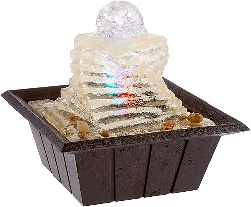 OK Lighting Fuente de mesa de 8" H con luz