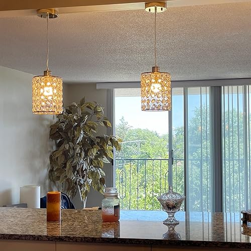 Miniatura 56 de Lámpara de techo colgante negra de 3 luces, mini candelabro, lámparas colgantes de techo ajustables, lámparas colgantes de cristal para isla