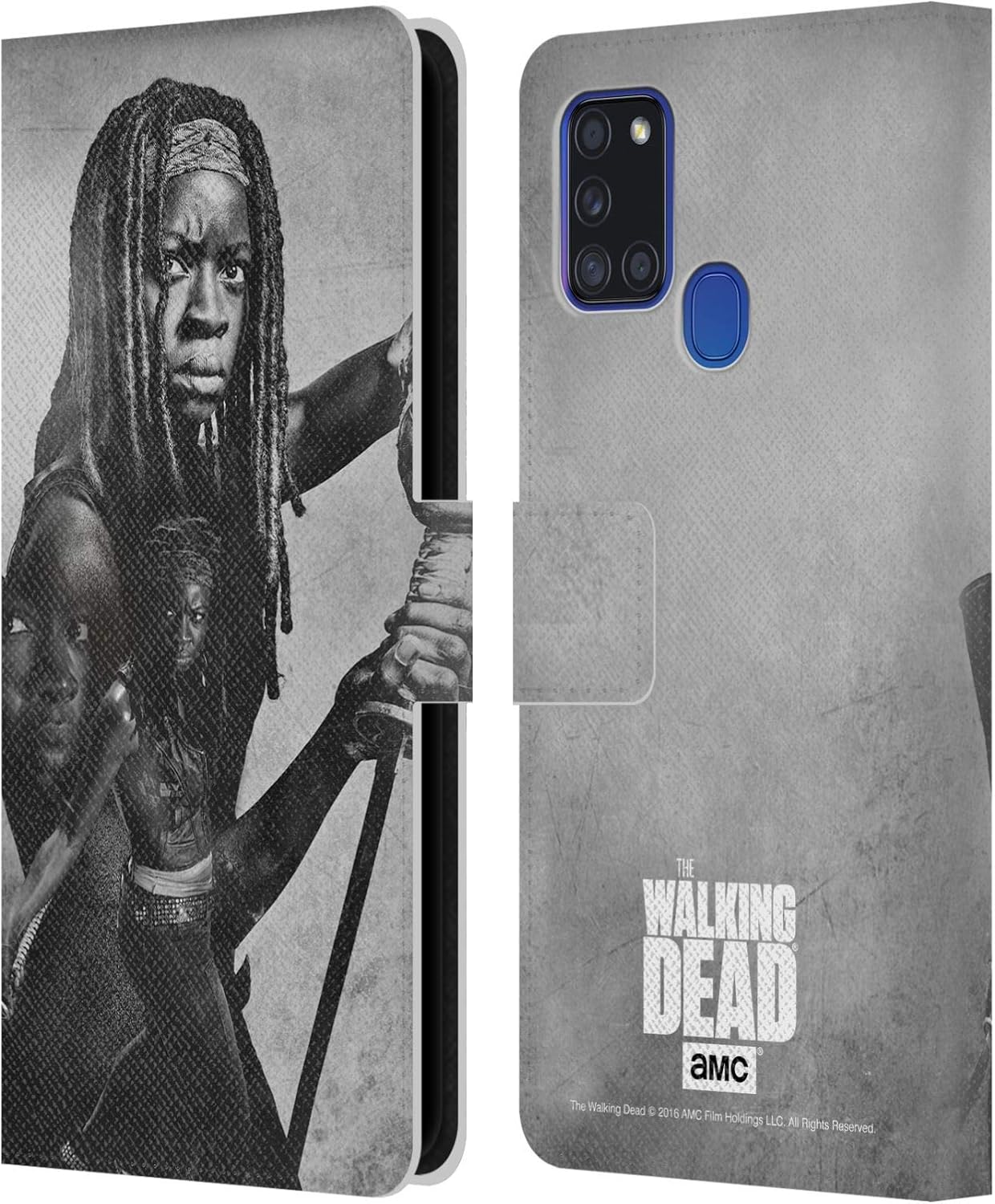 Head Case Designs Officially Licensed AMC The Walking Dead Sasha Double Exposure Leather Wallet Case Compatible with Samsung Galaxy A21s (2020)