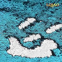 Vista 5 de LQIAO - Tela de lentejuelas de The Yard Reversible Auqa a Gold - Tela abatible de malla de sirena con purpurina de lino para vestido de boda, mesa