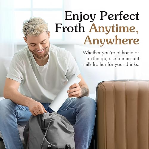 Miniatura 7 de Joe'y Espumador de leche eléctrico, mezclador de mano recargable por USB, varita espumadora de acero inoxidable de doble velocidad con doble batidor