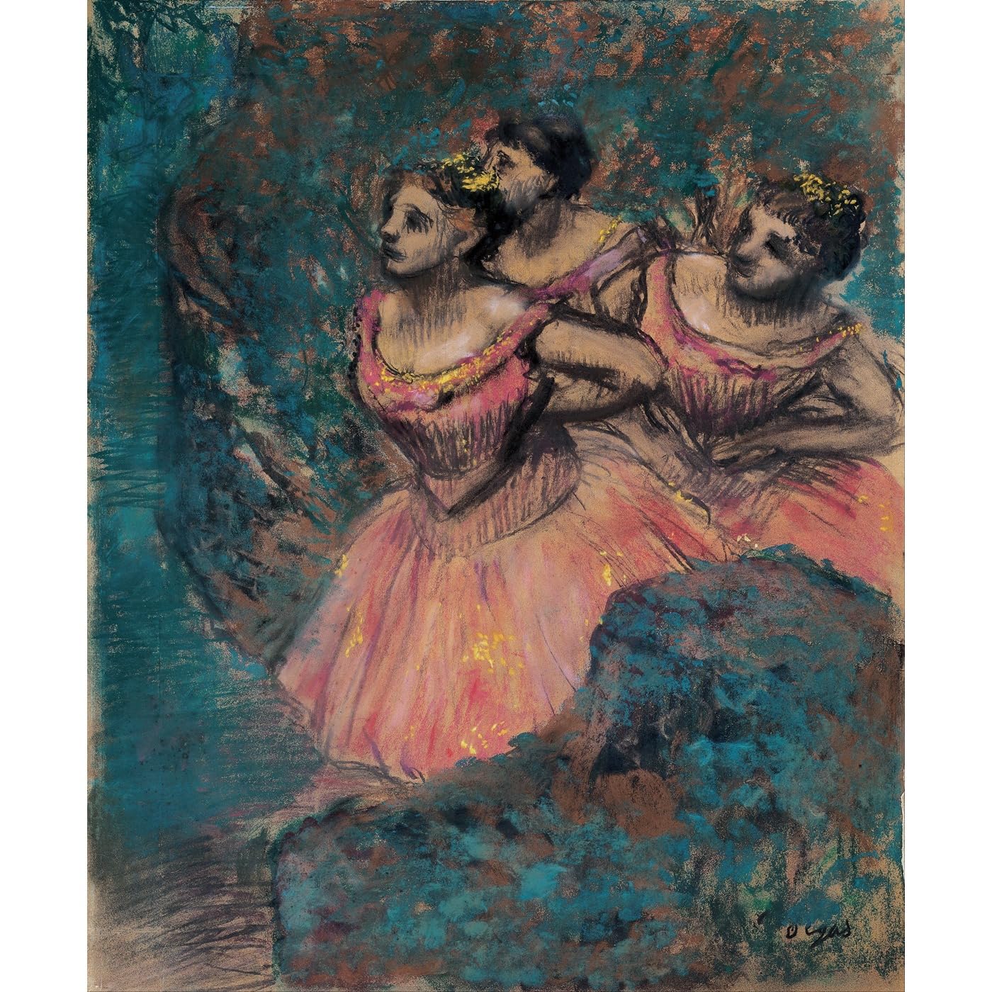 Toile roulée Degas Trois danseurs aux couleurs inaltérables