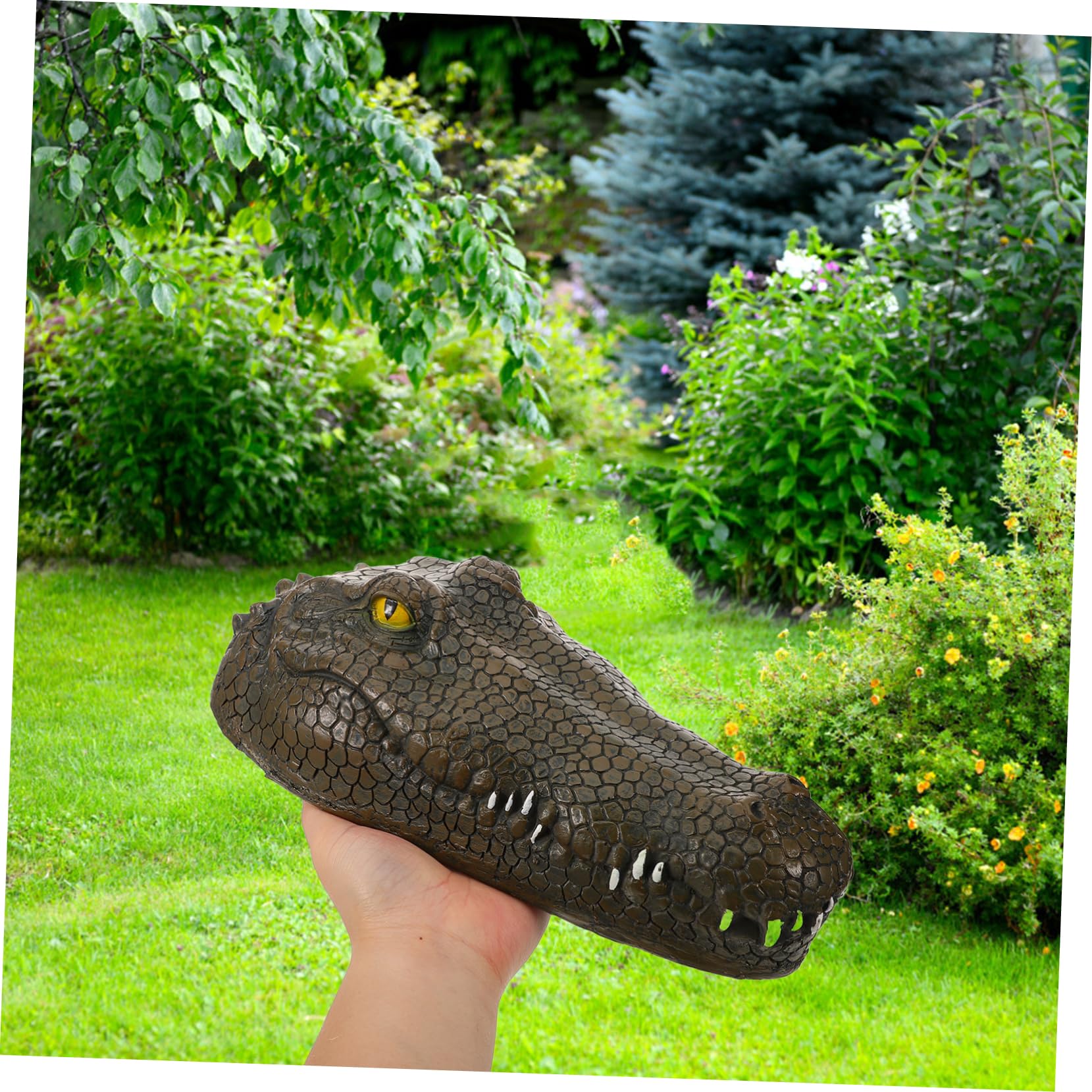 TOYANDONA Decorazione Per Acquario in Resina Testa Finta Per Giardino Ornamento Da Tavolo Per Esterni Accessorio Decorativo Sicuro e Durevole