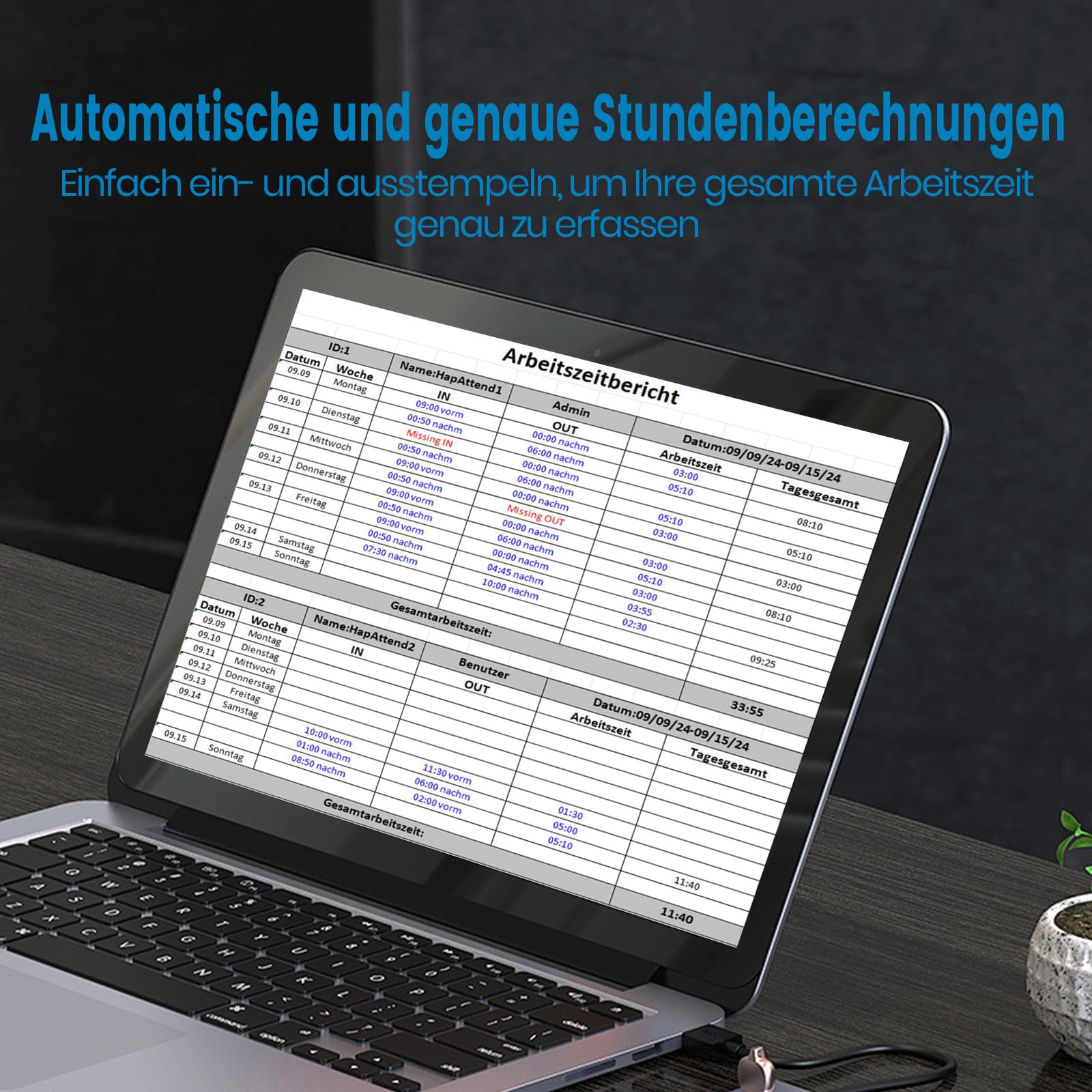 zeiterfassung für kleinbetriebe, Fingerabdruck stempeluhr arbeitszeiterfassung stempeluhr, Deutsche Ausgabe stechuhr zeiterfassung Mitarbeiter mit 5 RFID (0 monatliche Gebühren H3)