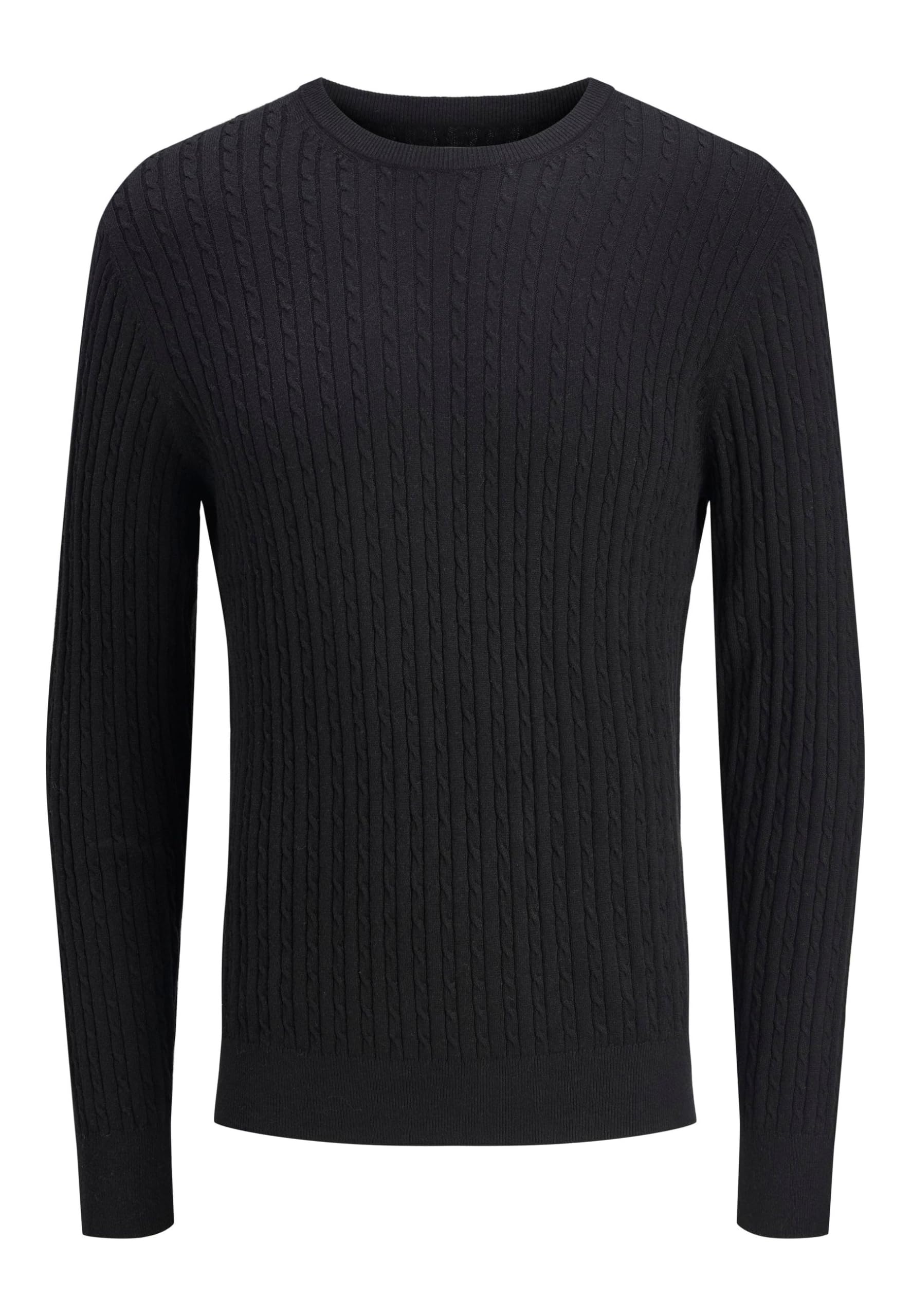 JACK & JONES Knitted Pullover Plain Knitted Pullover XXL, Black, XXL
