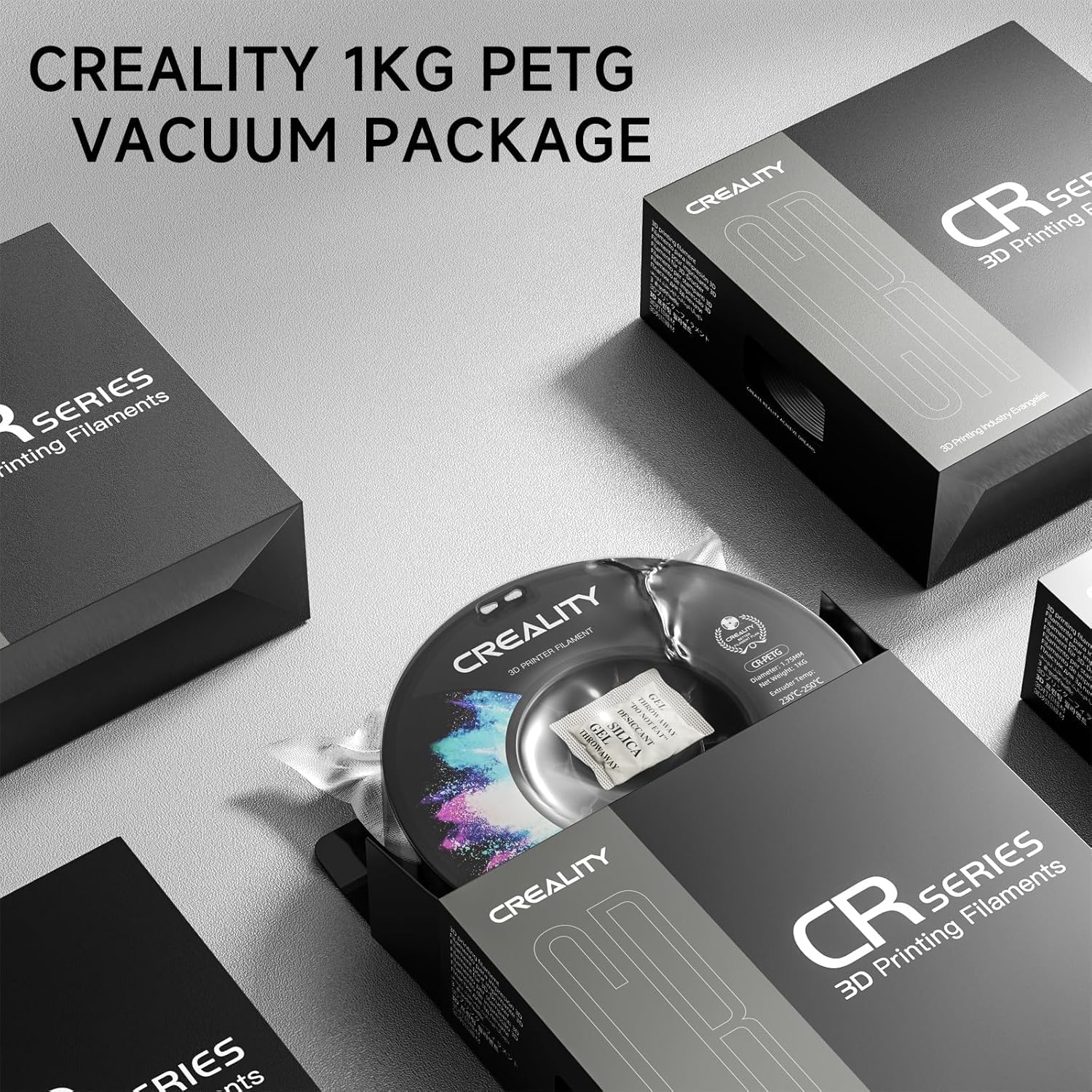 CREALITY Filament PETG 1,75 mm, filament do drukarki 3D, 1 kg, starannie nawinięta szpula, dokładność wymiarowa ± 0,03 mm, pasuje do drukarek FDM Ender, Bambu Lab, Anycubic, ELEGOO, beżowy