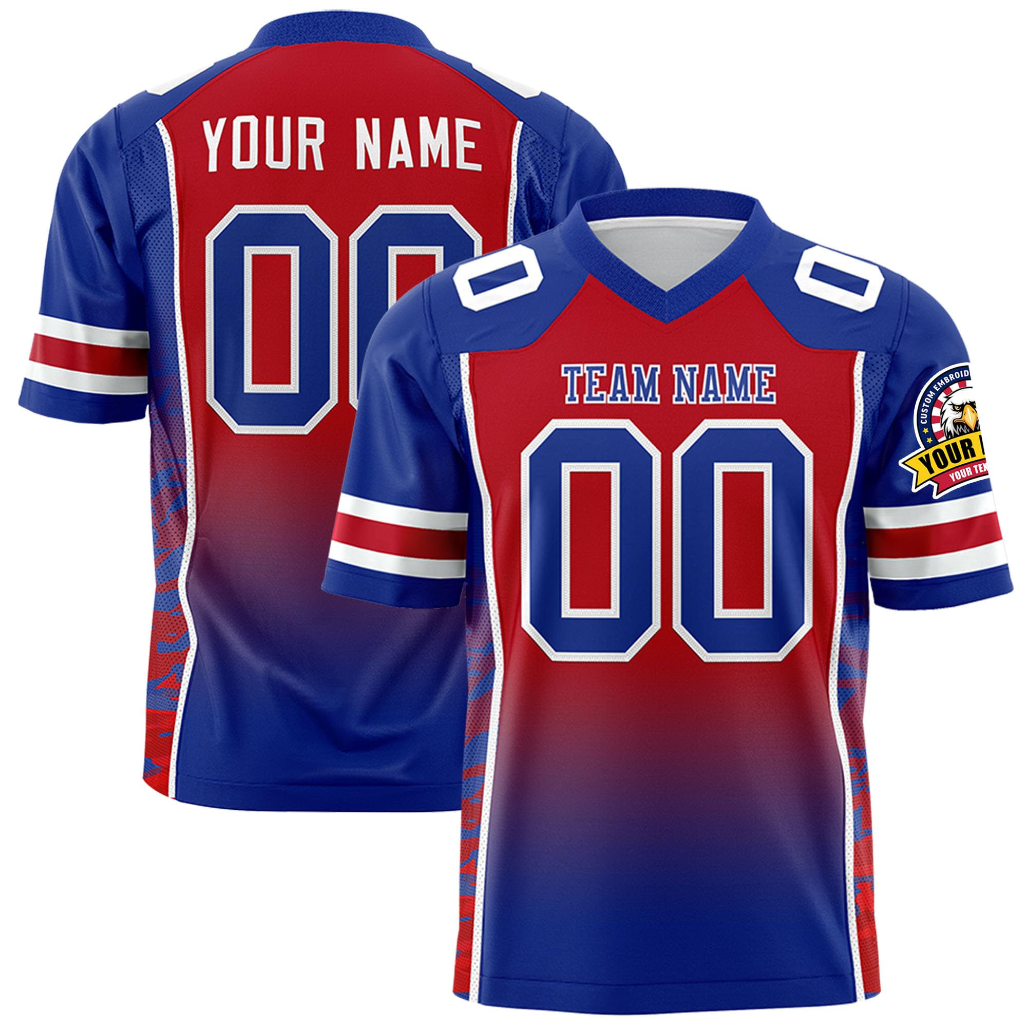 MAUPIVAE Customize Your Own Football Jersey Gardient Shirt with Your Name and Team Number Personalized Football Uniform