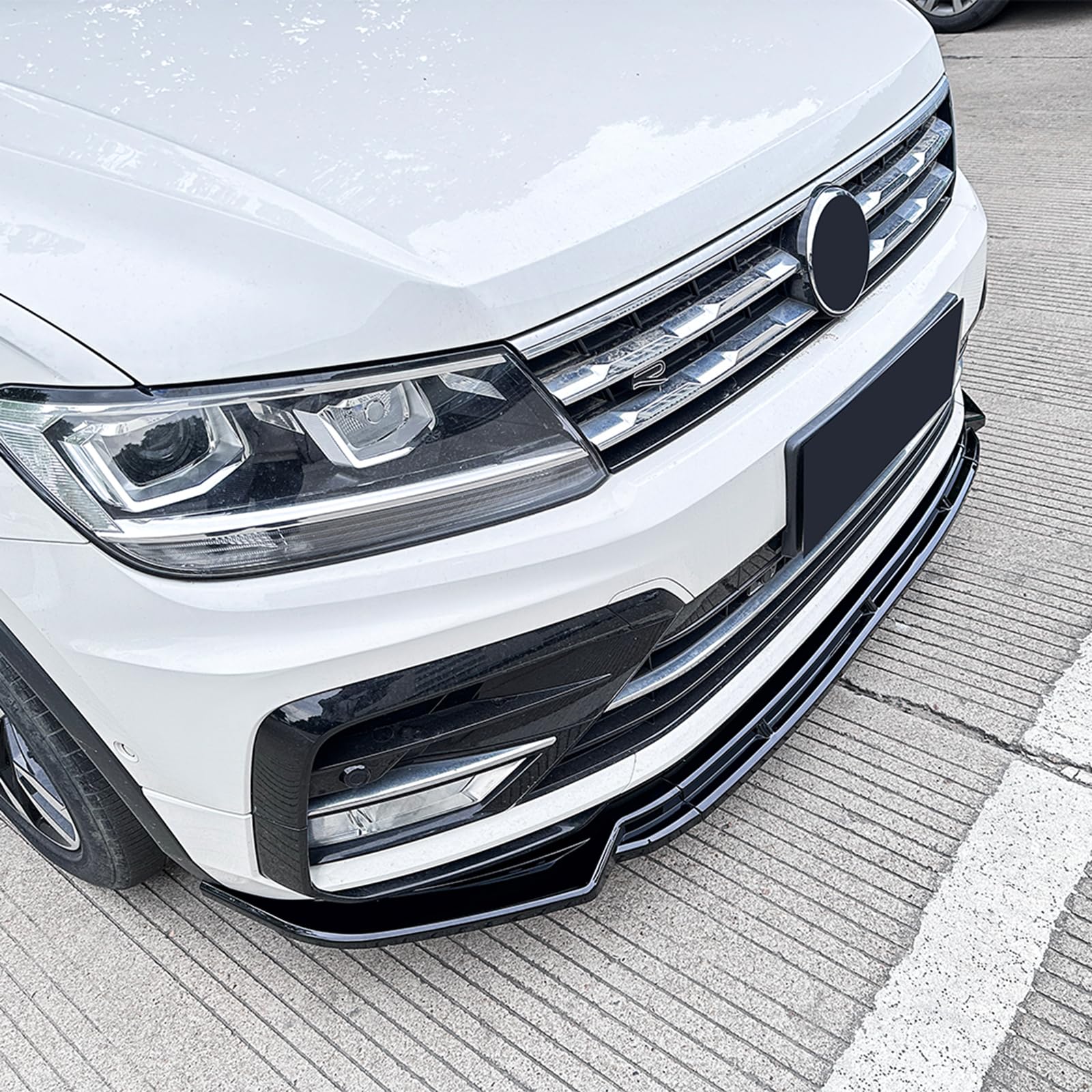 Unterer Stoßstangen-Spoiler für VW Tiguan MK2 Rline 2017-2021 Schwarz