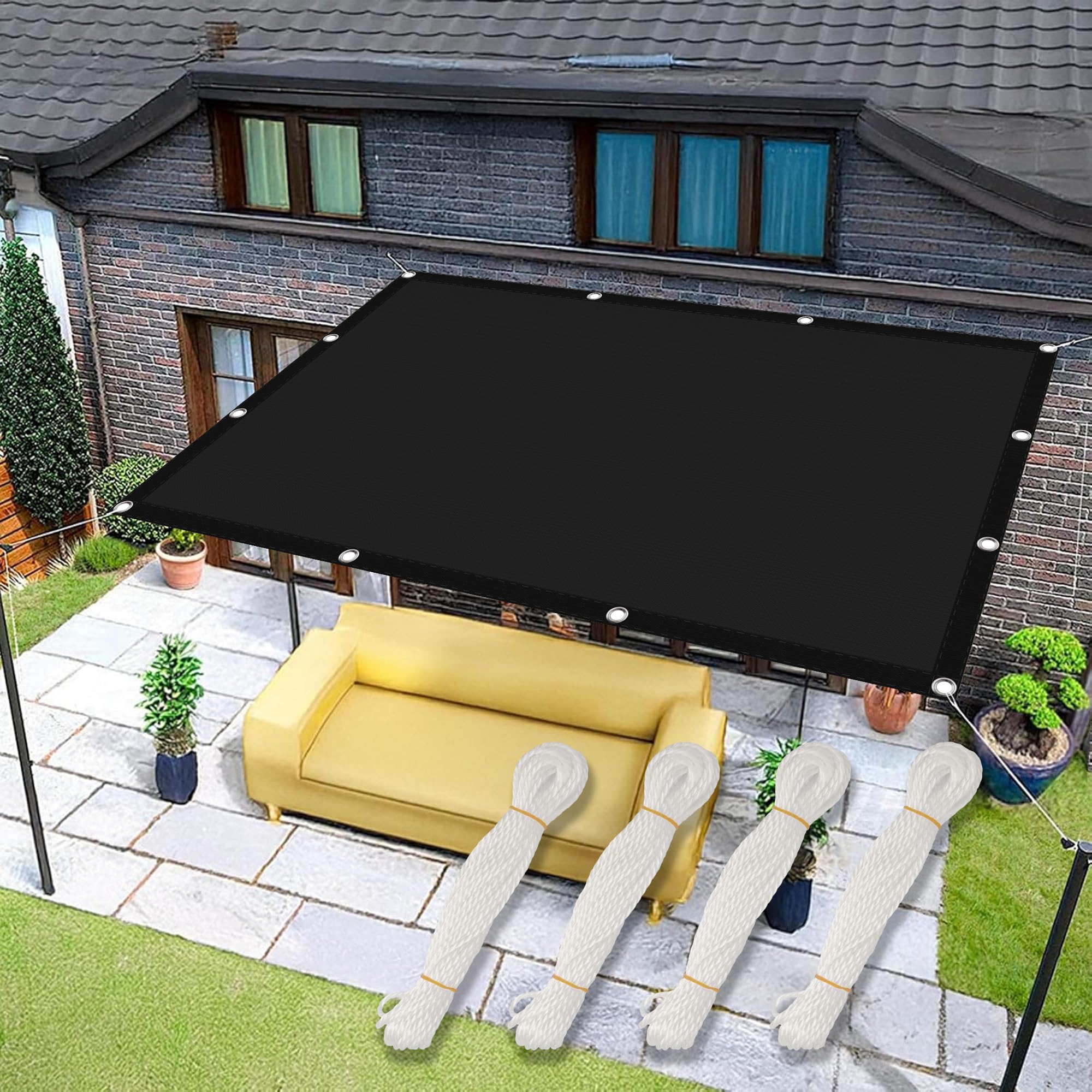 Voile d'ombrage imperméable 98% protection UV filet anti-déchirure 120x700 cm