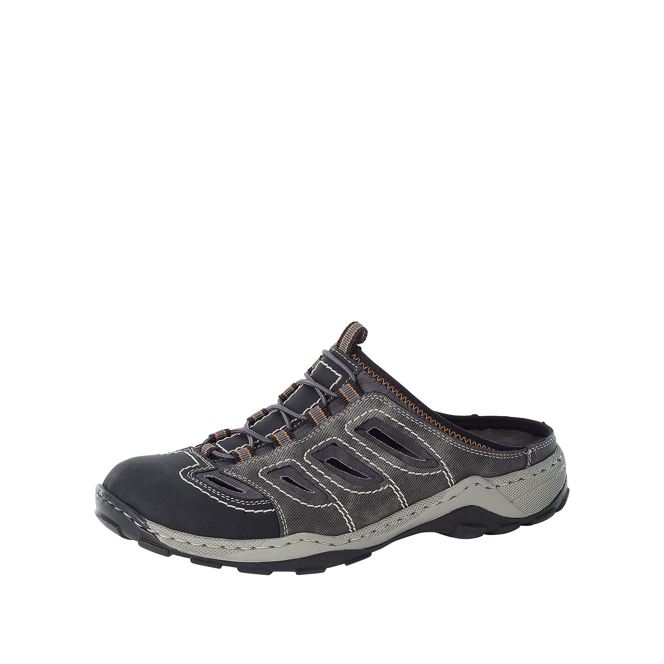 Rieker Men's 8096 Slippers, Grey Black Smoke Smoke 00, 45 EU