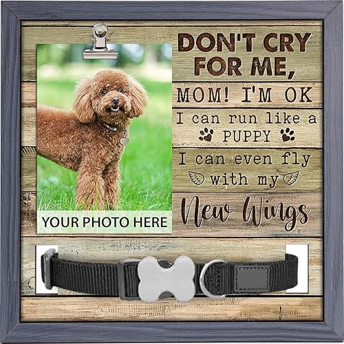 Pawfect House Regalos conmemorativos para perros, regalo de condolencia por pérdida de perro, marco de collar conmemorativo para mascotas, regalos