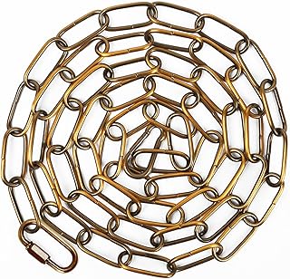 garini 6 Feet Gold Bronze Light Fixture Chain, Adjustable Metal Pendant Chandelier Chain Extension