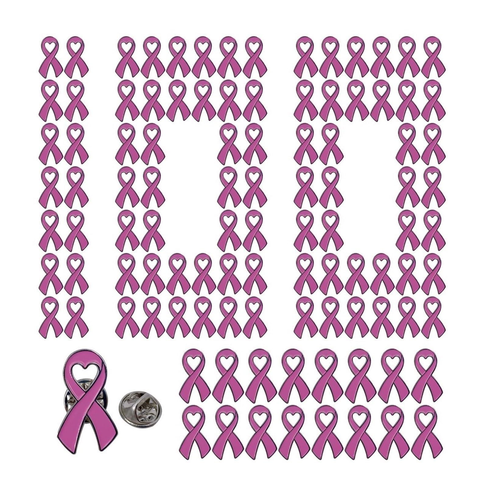10 50 100 piezas de alfileres concientización – Pin solapa esmaltado con cinta rosa for mujeres y broche apoyo a organizaciones benéficas Para Decoración