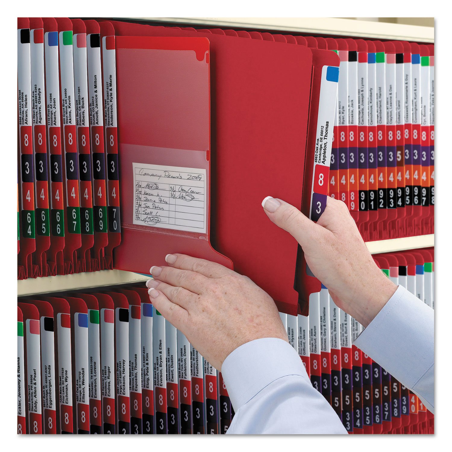 Smead Pressboard End Tab Folders, Letter, Six-Section, Bright Red, 10/Box by Smead
