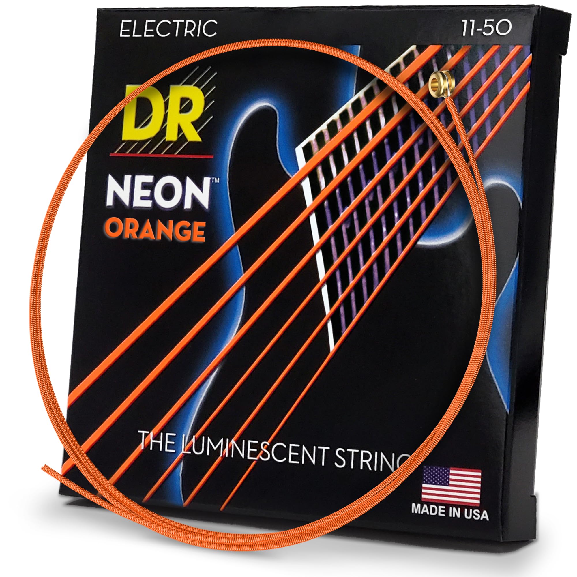 DR Strings Hi-Def Neon Orange Electric Heavy