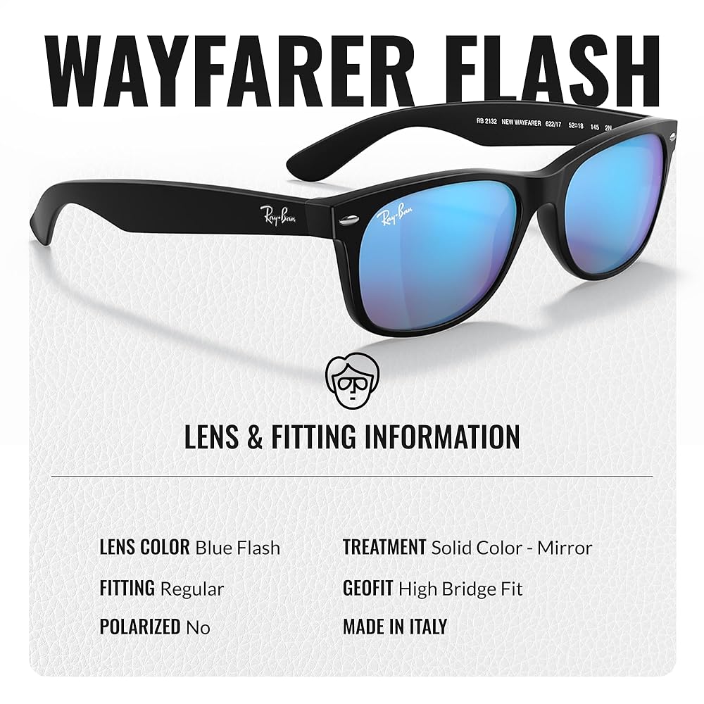 Ray-Ban RB2132 NEW WAYFARER FLASH Square Shaped Sunglasses