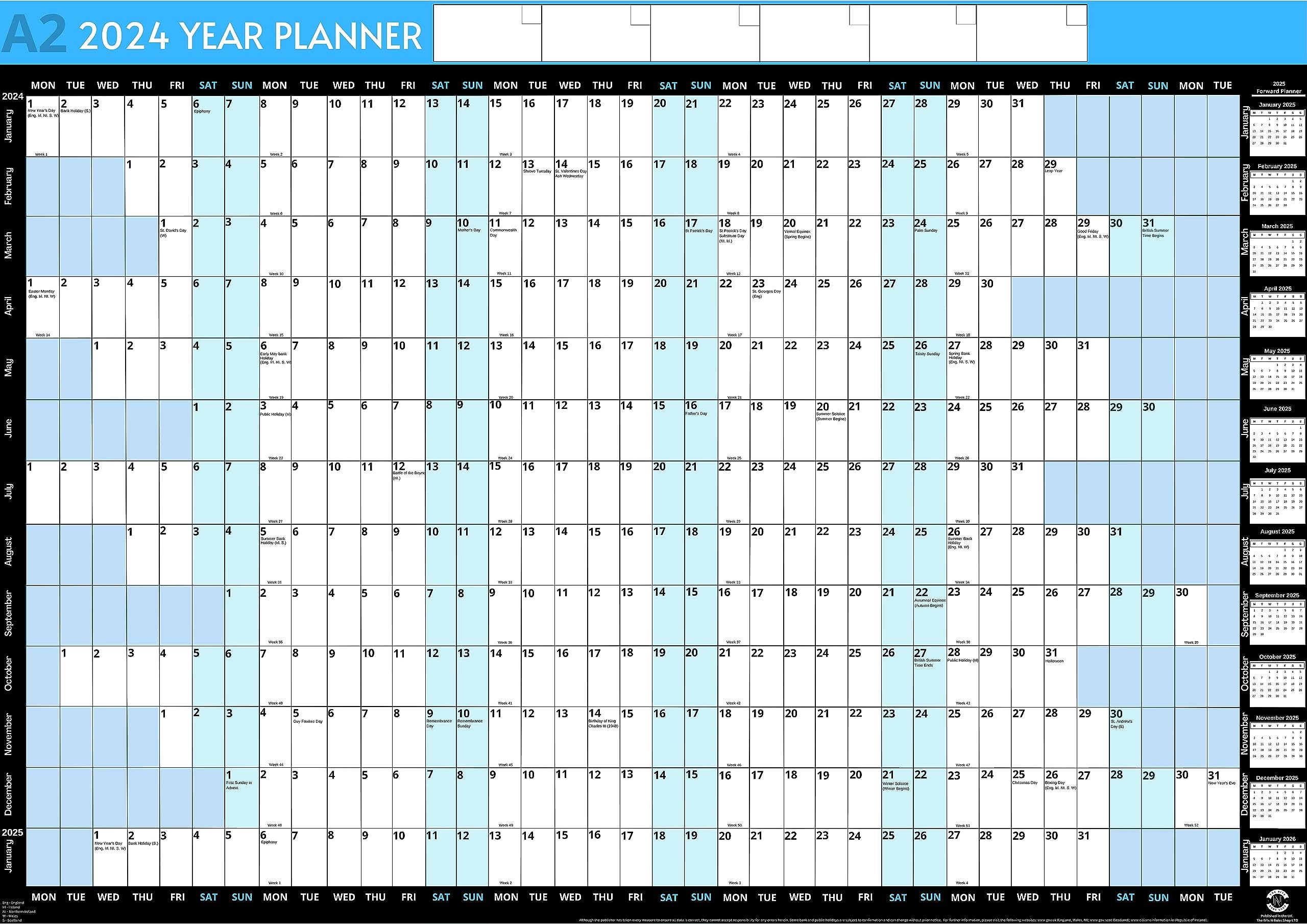 2024 2025 Large Academic Mid Year Wall Planner Calendar A1 Size 840 x