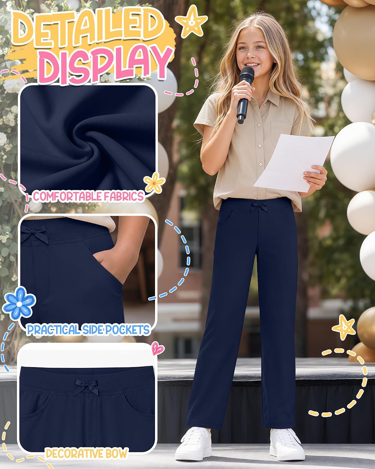 2 Pack Girls School Uniform Pants
