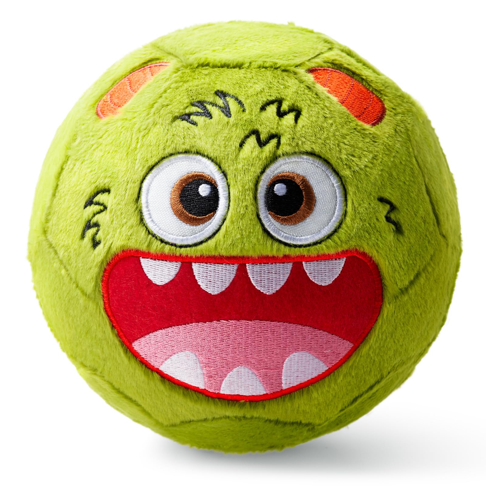 VangeBow Soft Indoor Football Gifts for Boys Girls, Inflatable Plush Lightweight Baby Kids Ball Toys for Toddlers 1-3 4 5 Year Old Children First Birthday Gift (Monster, Pump Include)