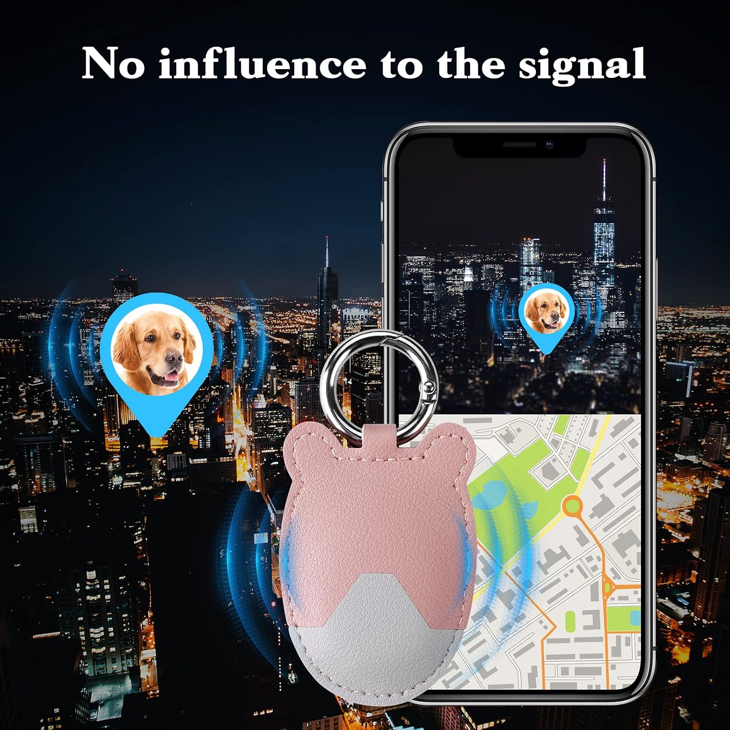 bovipo leather case compatible with apple airtag with key chain ring cute air tag tracker holder protective cover finder accessories2021 for dog co