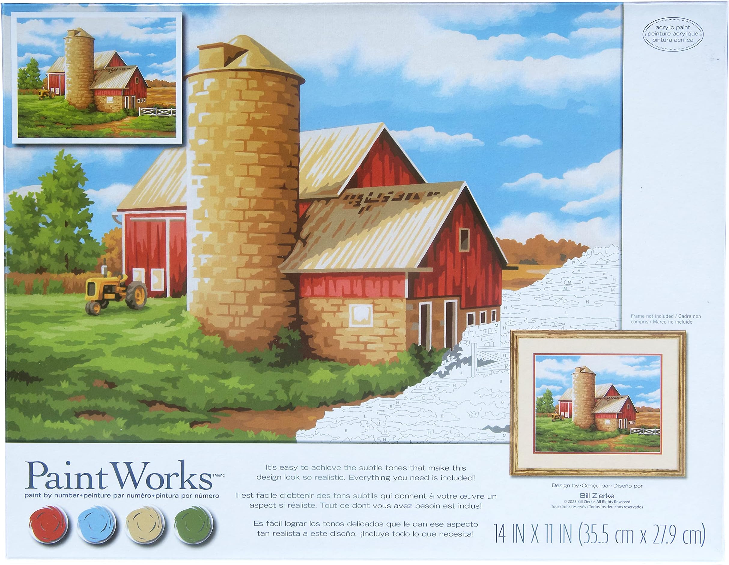 Dimensions Paint by Number, 14" x 11", Multicolor 4 Piece