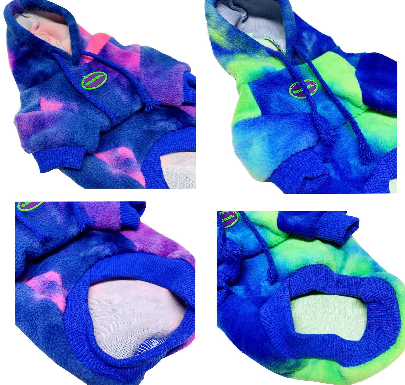 HDKUW Dog Hoodie, Dog Winter Clothes, Pink Tie-Dye, S (Chest 12