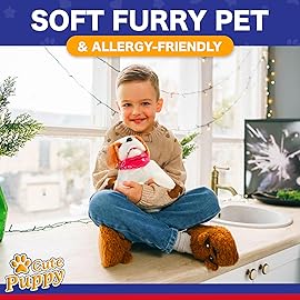 Liberty Imports Flip Over Puppy - Battery Operated Mechanical Jumping Little Pet Dog - Flipping Toy That Somersaults, Walks, Sits, Barks for Toddlers & Kids