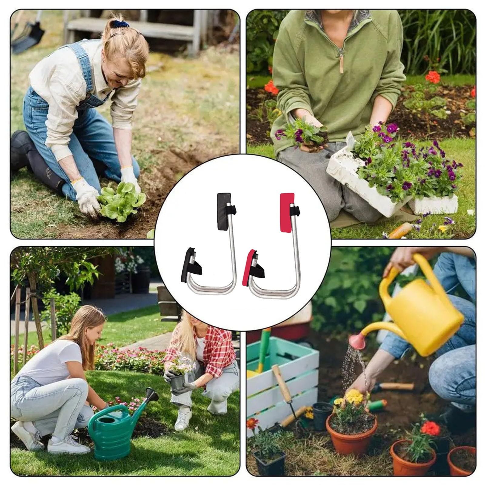 Soporte para piernas para arrodillador y Asiento de jardín, Asiento portátil para Rodillas para jardinería, Silla ergonómica portátil para arrodillarse para Trabajos agrícolas(Black)