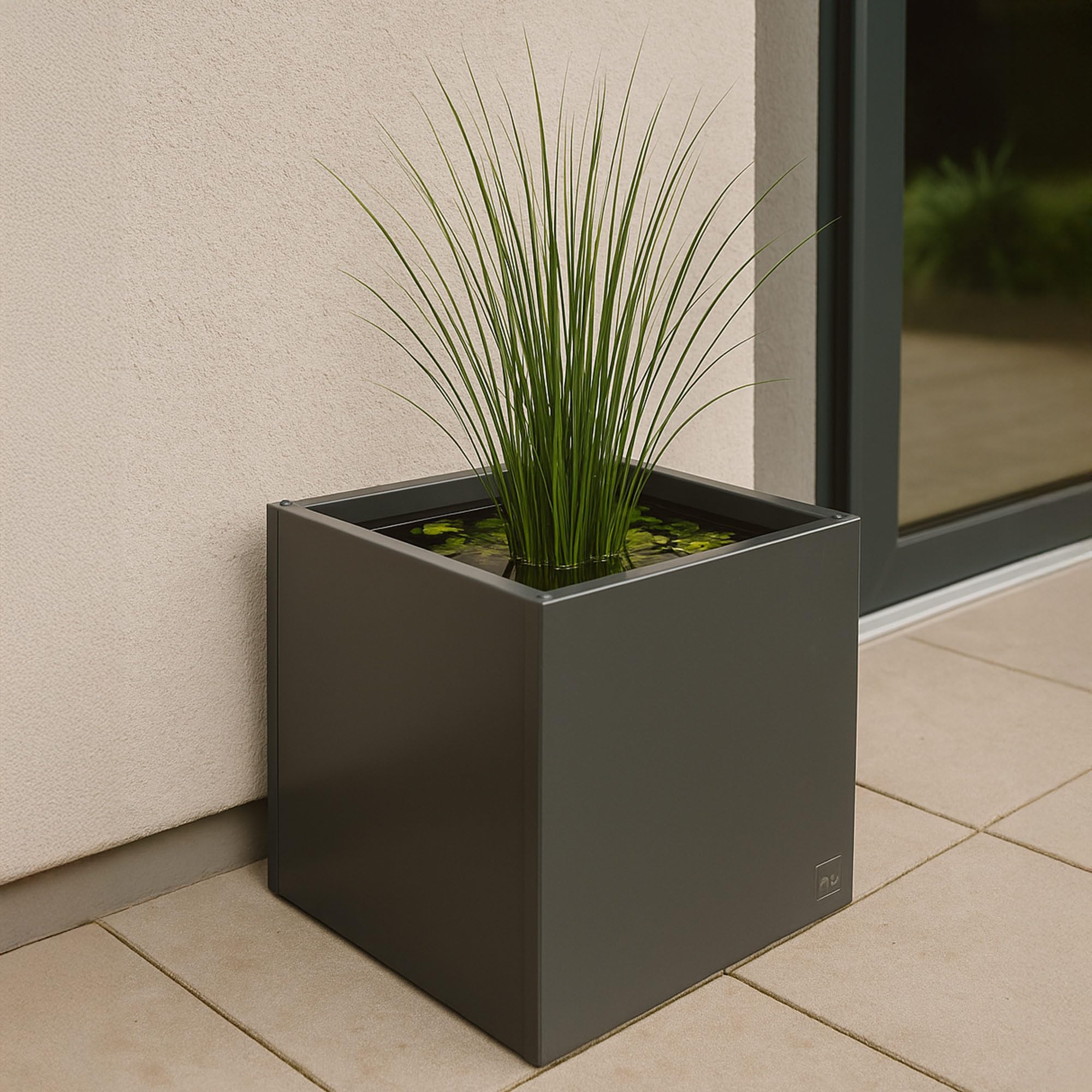 UNUS Macetero rectangular 118 x 40 x 40 cm, antracita, resistente a la intemperie, moderno, rectangular, para jardín, terraza, balcón