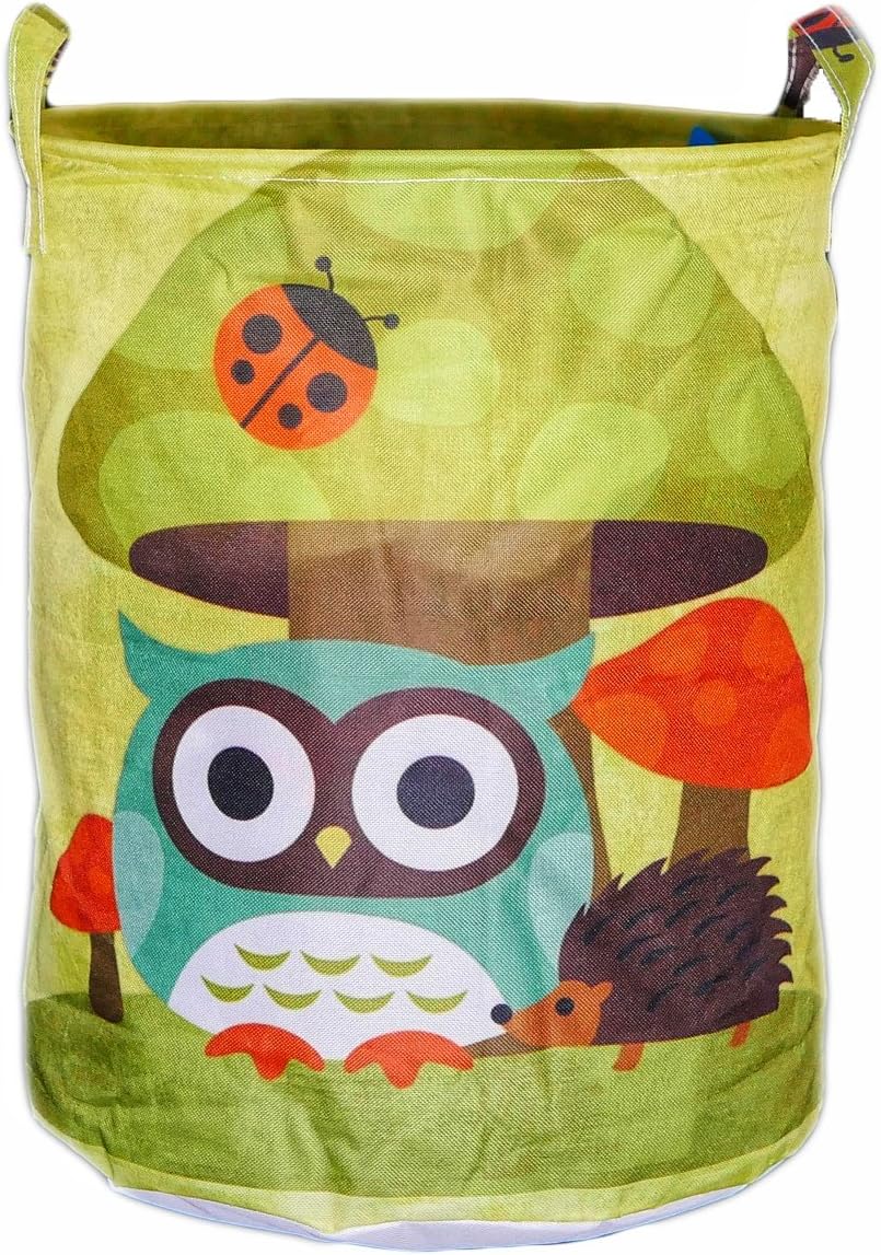 Children's Laundry Toy Hamper, Storage Basket, Waterproof, Durable, Fabric, Collapsible (Mushroom)