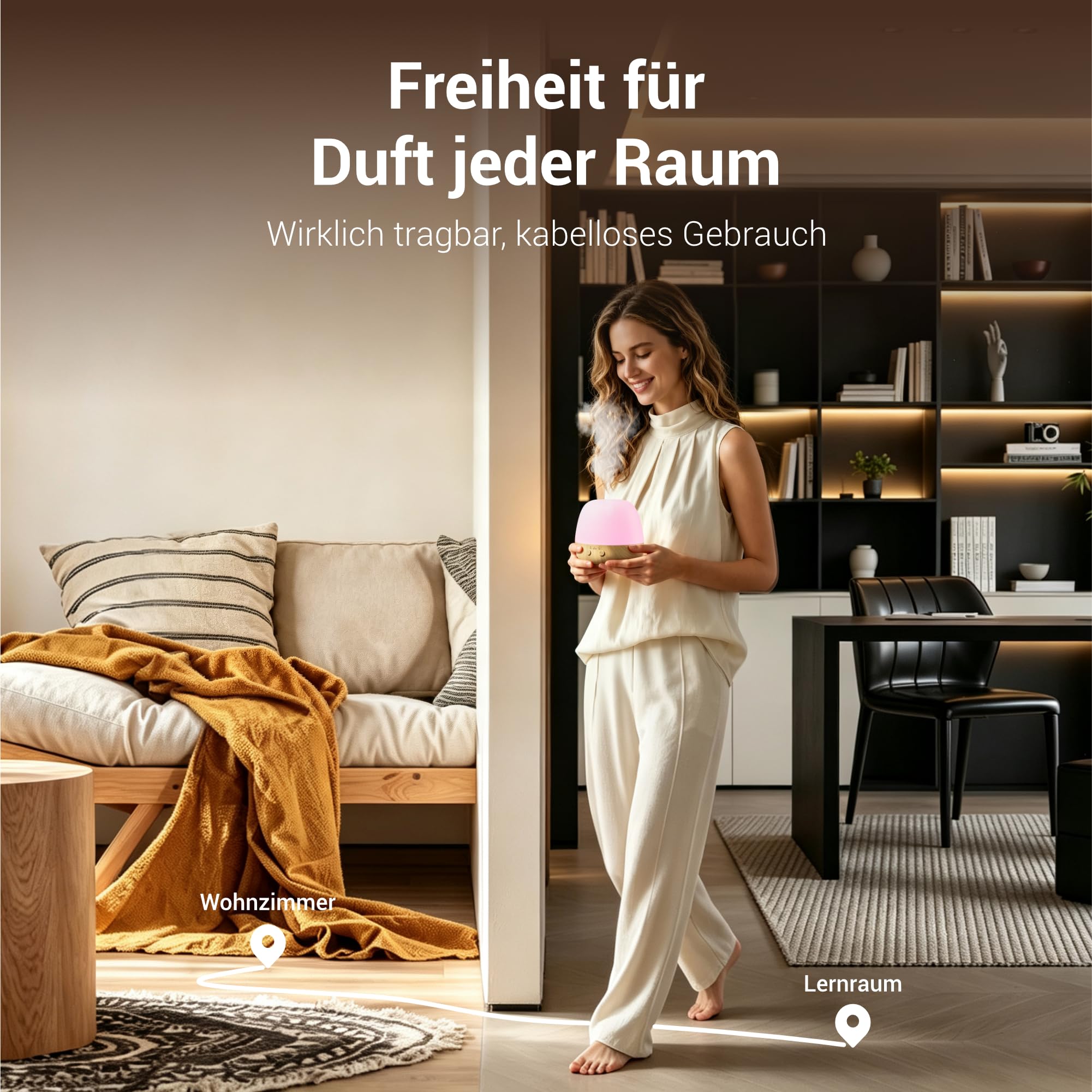 ASAKUKI Aroma Diffuser kabellos 150ML für Zuhause Büro