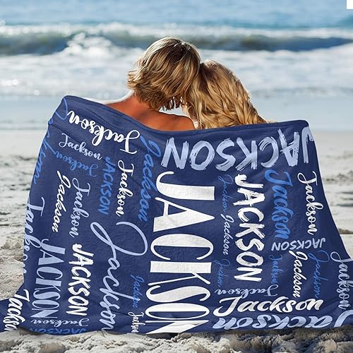 Miniatura 5 de Dr.TOUGH Manta personalizada con nombre para adultos y niños con nombre, manta personalizada para regalos de cumpleaños de Navidad