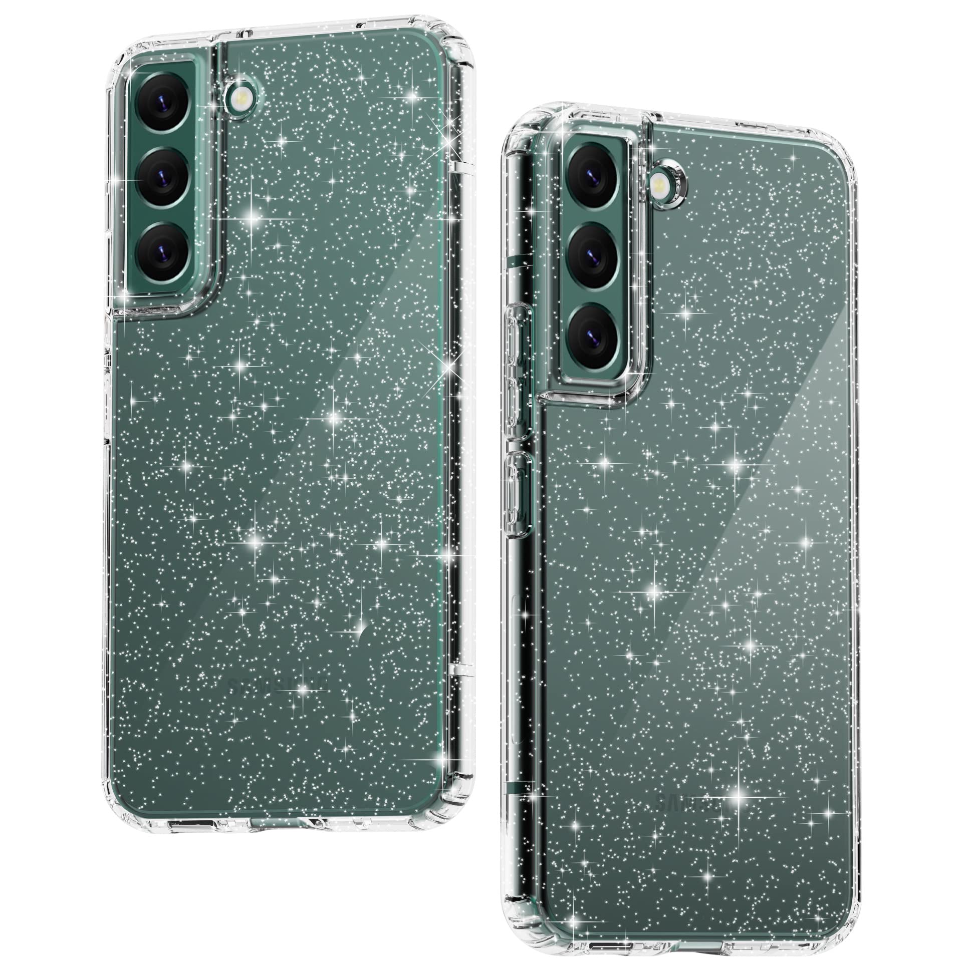 MisscatCompatible with Samsung Galaxy S22 Plus Case Clear Glitter, Shockproof Soft TPU Slim Cover for Women Girls Anti-Scratch Protective Sparkly Phone Case for Samsung Galaxy S22 Plus 5G 6.6 Inch